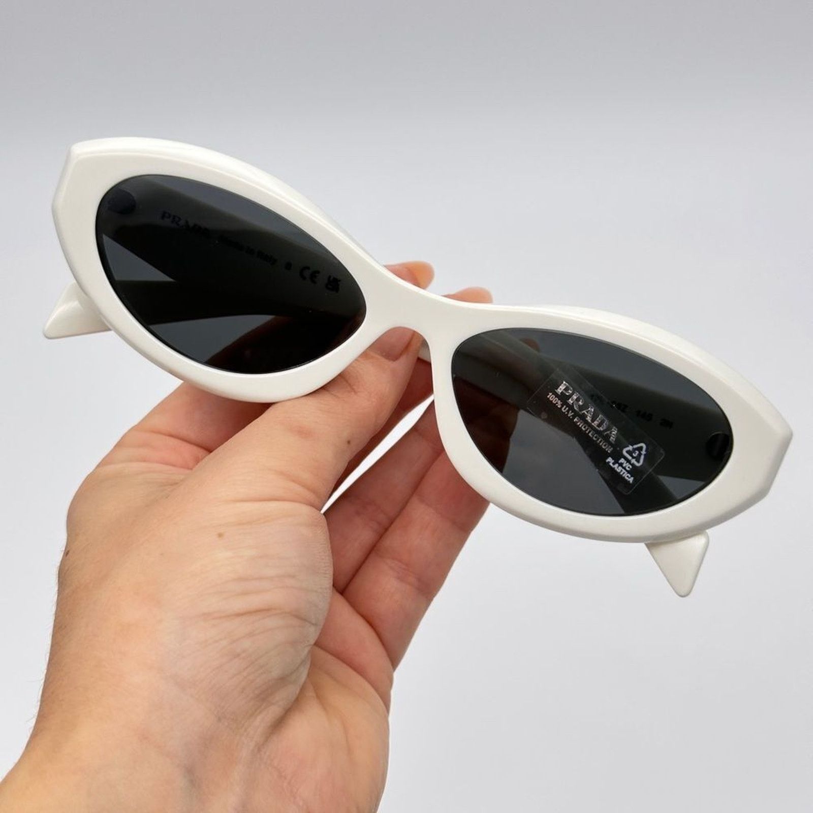 Prada NEW PRADA PR26ZS 17K08Z Talc/Dark Grey Women Sunglasses Size ONE SIZE - 7 Thumbnail
