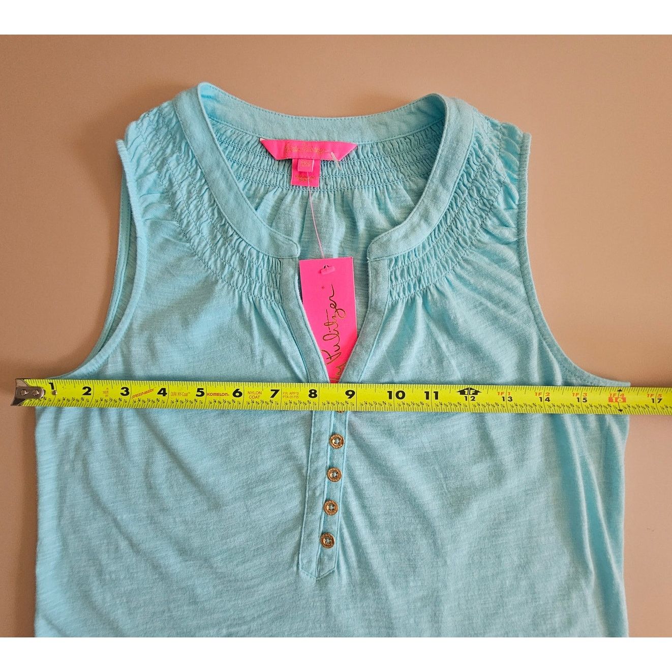 Lilly Pulitzer Lilly Pulitzer 100% Cotton Essie Top Blue Ibiza Tank XXS Size M / US 6-8 / IT 42-44 - 6 Thumbnail