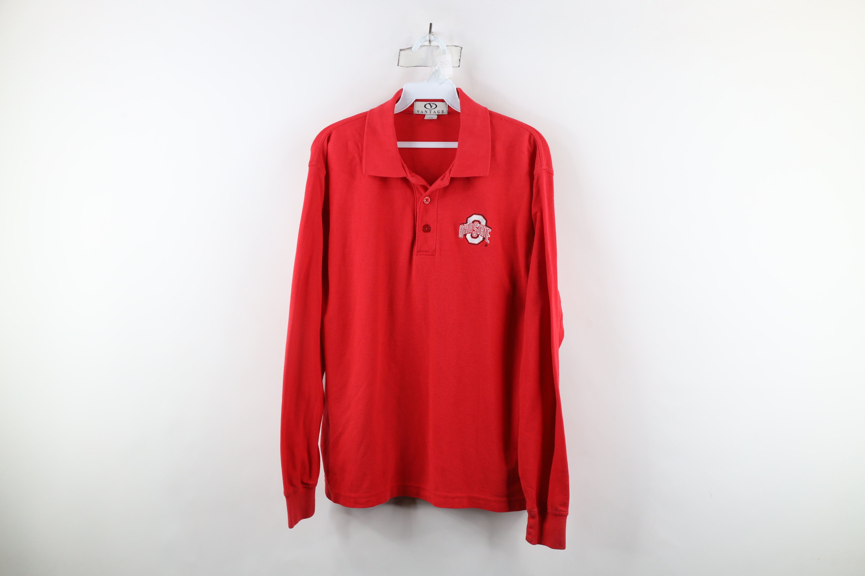 Vintage Vintage 90s Ohio State University Long Sleeve Polo Shirt Size US M / EU 48-50 / 2 - 1 Thumbnail
