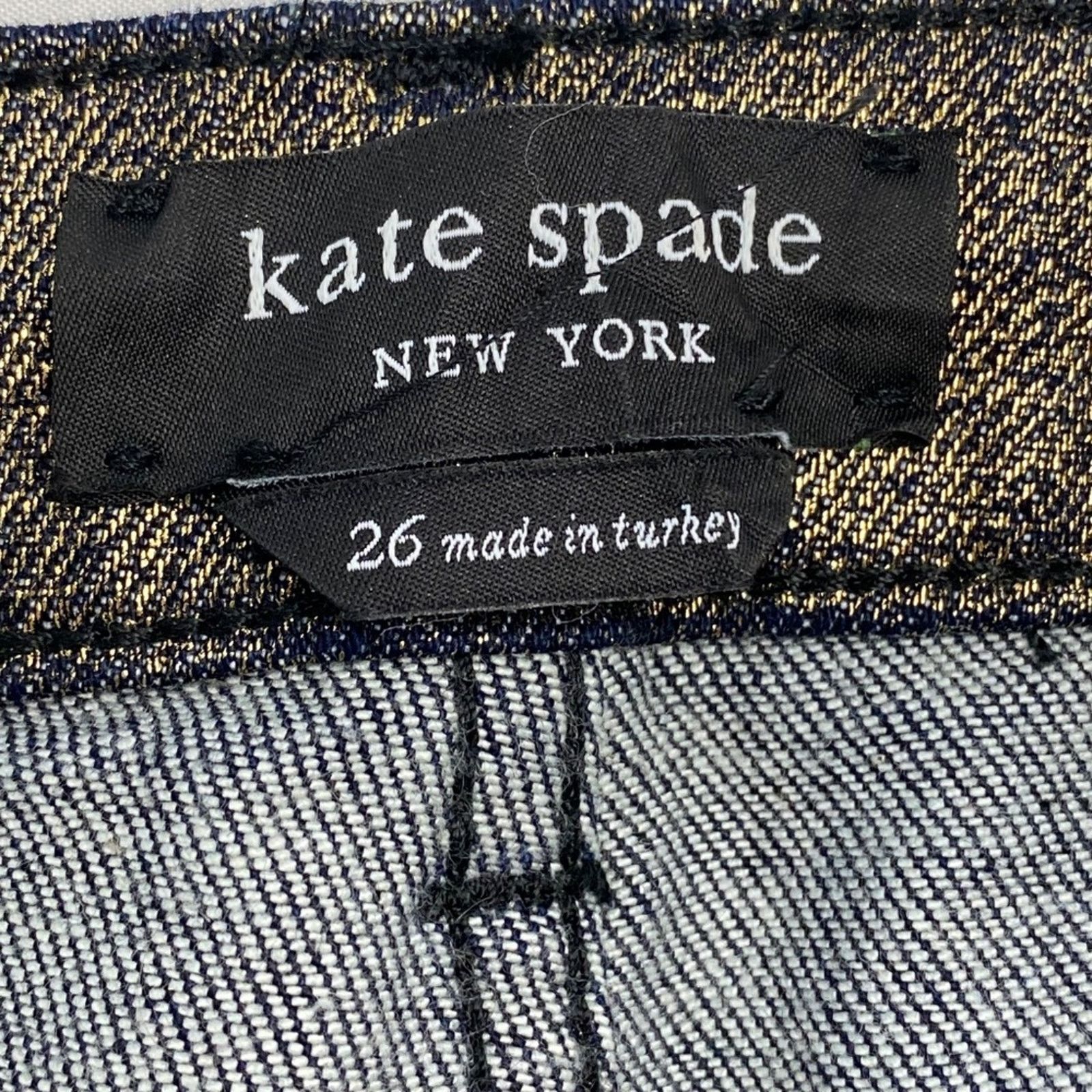 Kate Spade KATE SPADE Metallic Straight Leg Jean Pant Cropped Size 26 Size 26" / US 2 / IT 38 - 7 Thumbnail