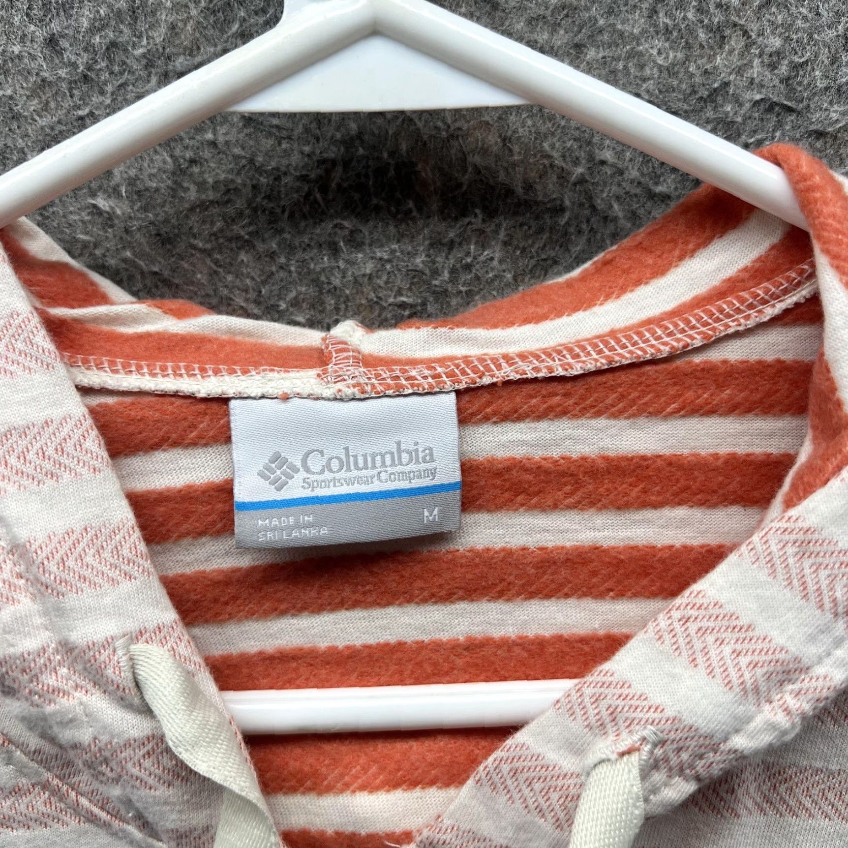 Vintage Columbia Hoodie Womens Medium Pink White Stripe Full Zip Cotton Blend Casual Size M / US 6-8 / IT 42-44 - 5 Thumbnail
