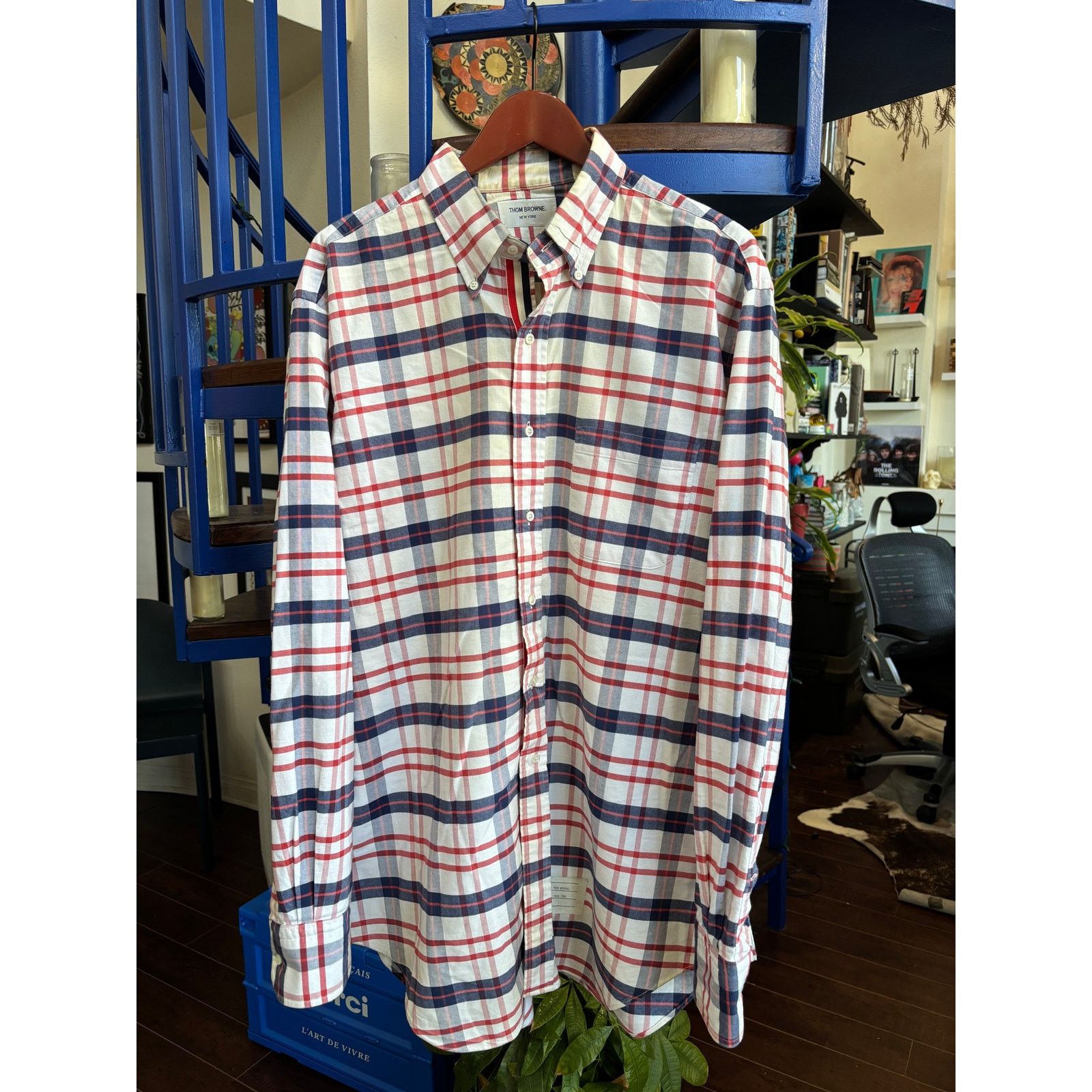 Thom Browne Thom Browne Plaid Button-Down Shirt Red/Blue Size 5 XXL Size US XXL / EU 58 / 5 - 1 Thumbnail