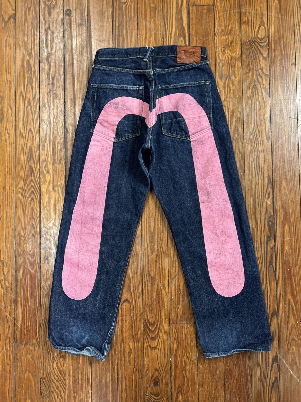 Evisu × Vintage Evisu Diacock Jeans Pink Y2K Baggy Denim RARE
