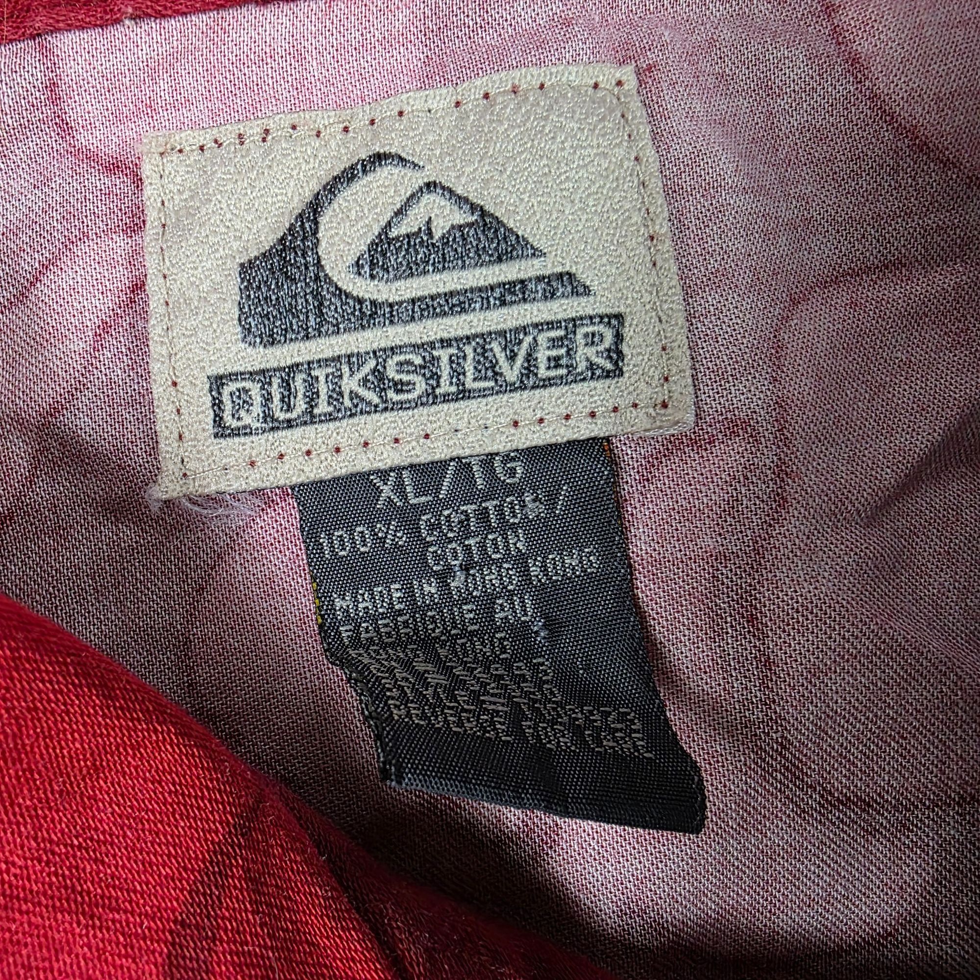 Quiksilver Quiksilver Hawaiian Floral Mens Size XL Red White Short Slee Size US XL / EU 56 / 4 - 4 Thumbnail
