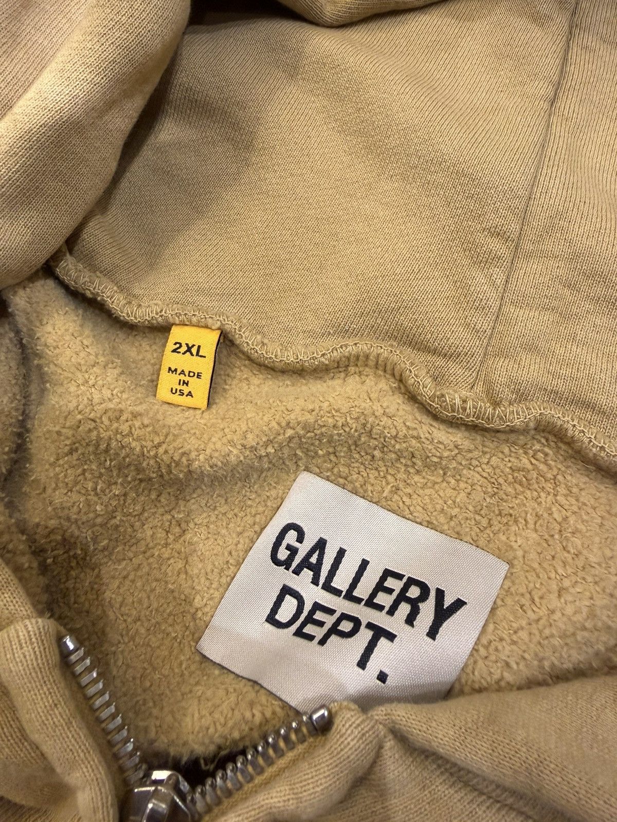 Gallery Dept. Gallery dept French Logo Full Zip Hoodie - Sun Faded Tan Size US XXL / EU 58 / 5 - 3 Thumbnail