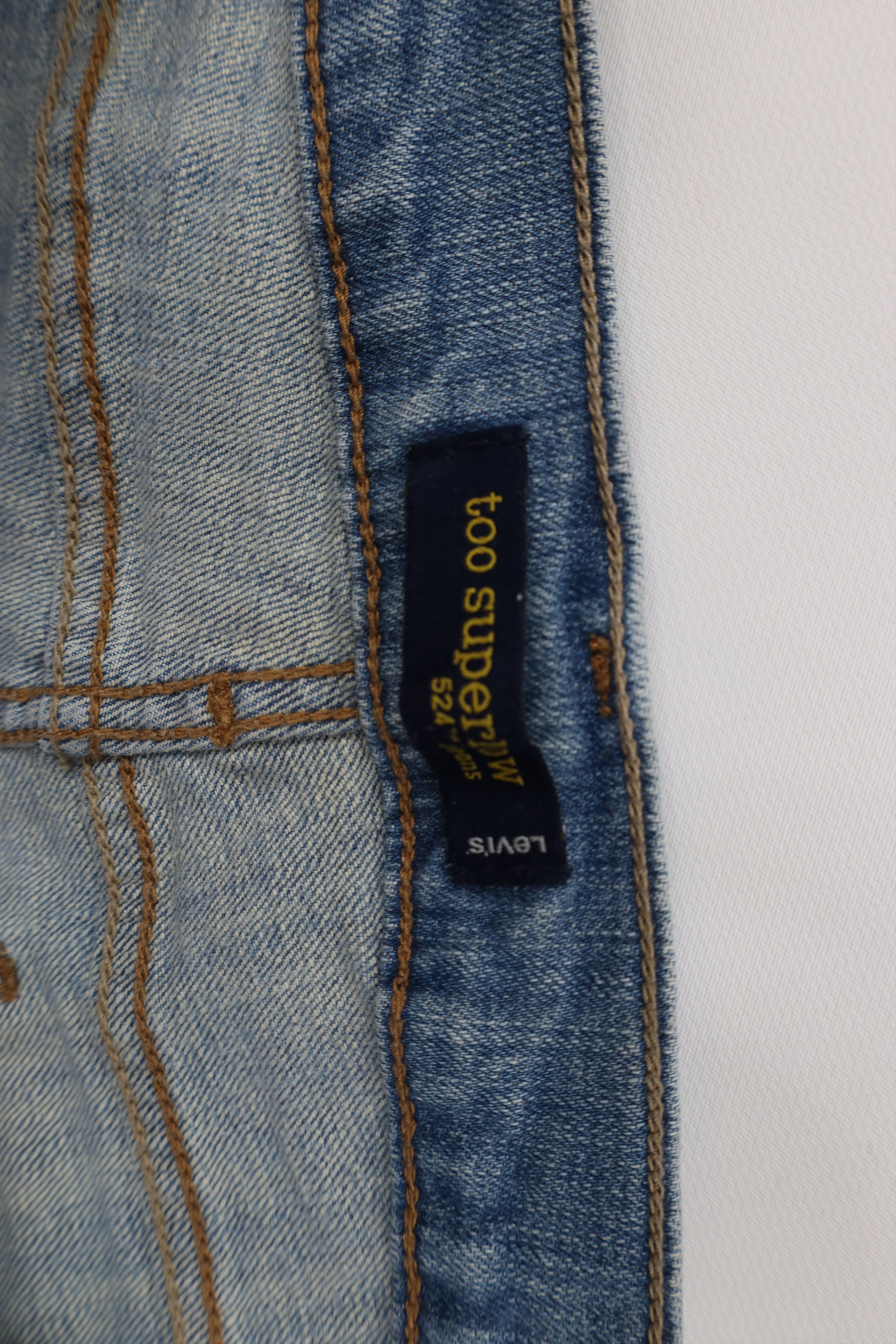 Levi's Vintage Y2K Levis 524 Superlow Babydoll Flared Denim Jeans Size 32" / US 10 / IT 46 - 6 Thumbnail