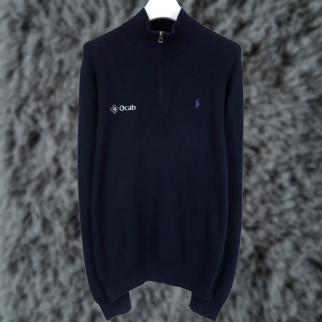 Ralph Lauren RALPH LAUREN POLO Jumper Men's XL Blue Knitted Mock Neck Pima Cotton Zipped Size US XL / EU 56 / 4 - 1 Thumbnail