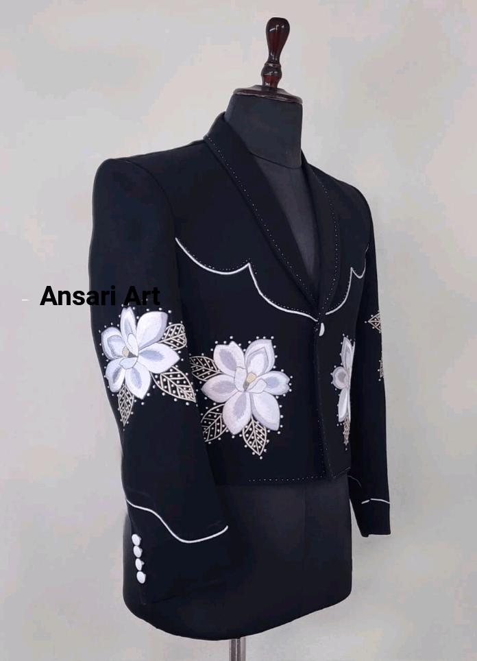Designer Men 2Pc Black Western Country Cocktail Outfits Size 40L - 3 Thumbnail