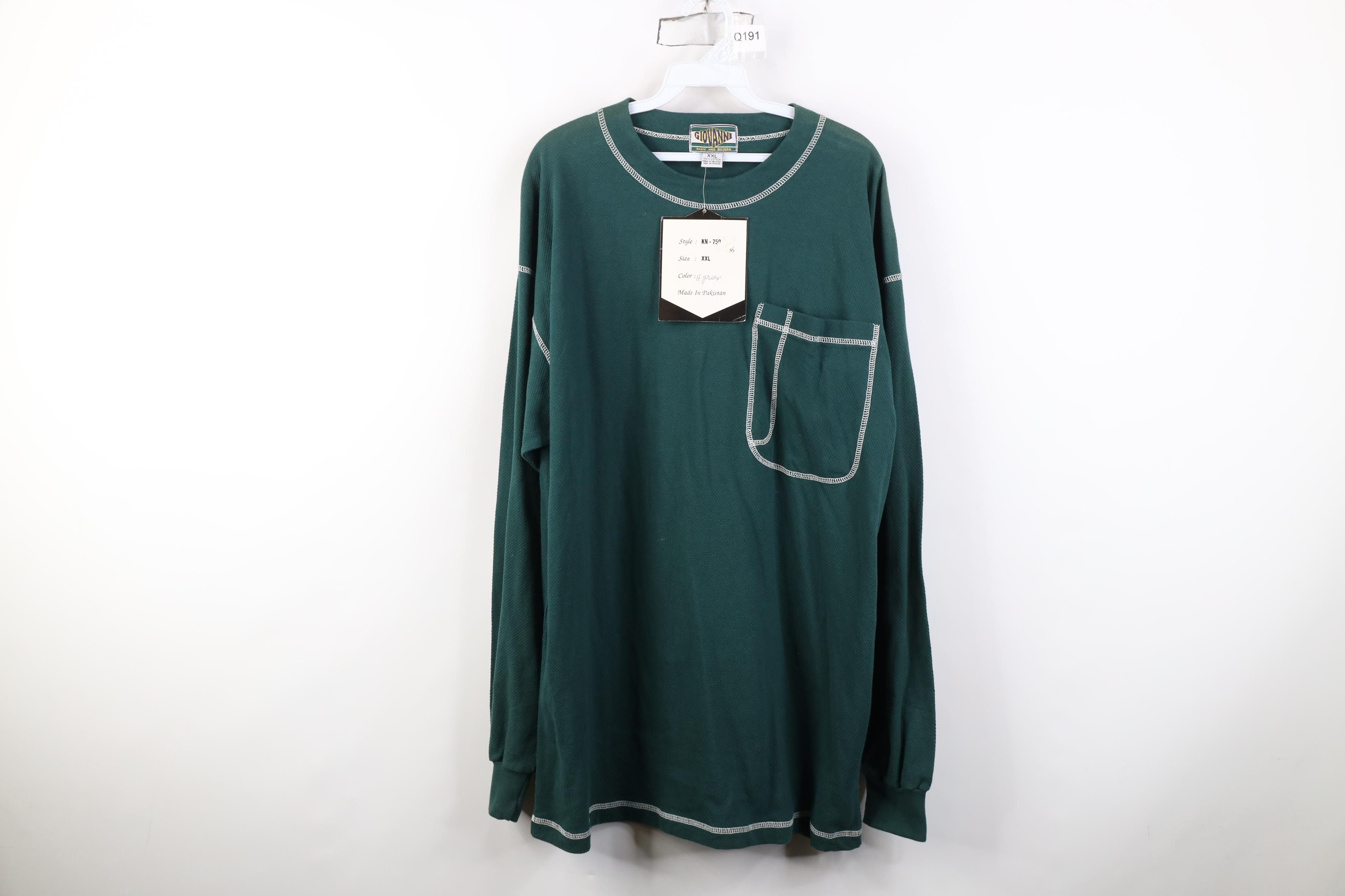 Vintage Deadstock Vintage 90s Streetwear Knit Long Sleeve T-Shirt Size US XXL / EU 58 / 5 - 1 Thumbnail