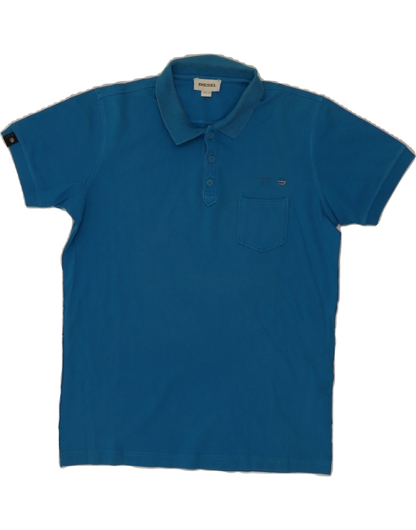 Diesel Mens Polo Shirt Medium Blue Cotton Size US M / EU 48-50 / 2 - 1 Thumbnail