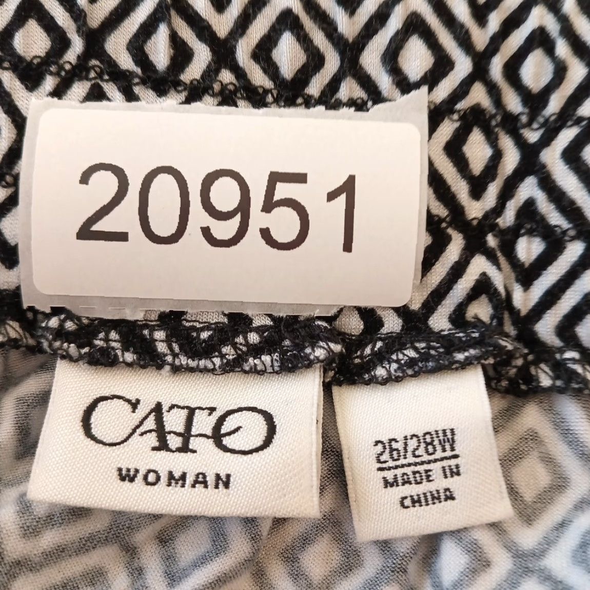 Vintage Cato Skirt Women Plus 26W Black Geometric Pull On A-Line Long Elastic Waist Womens Size 26" / US 2 / IT 38 - 7 Thumbnail