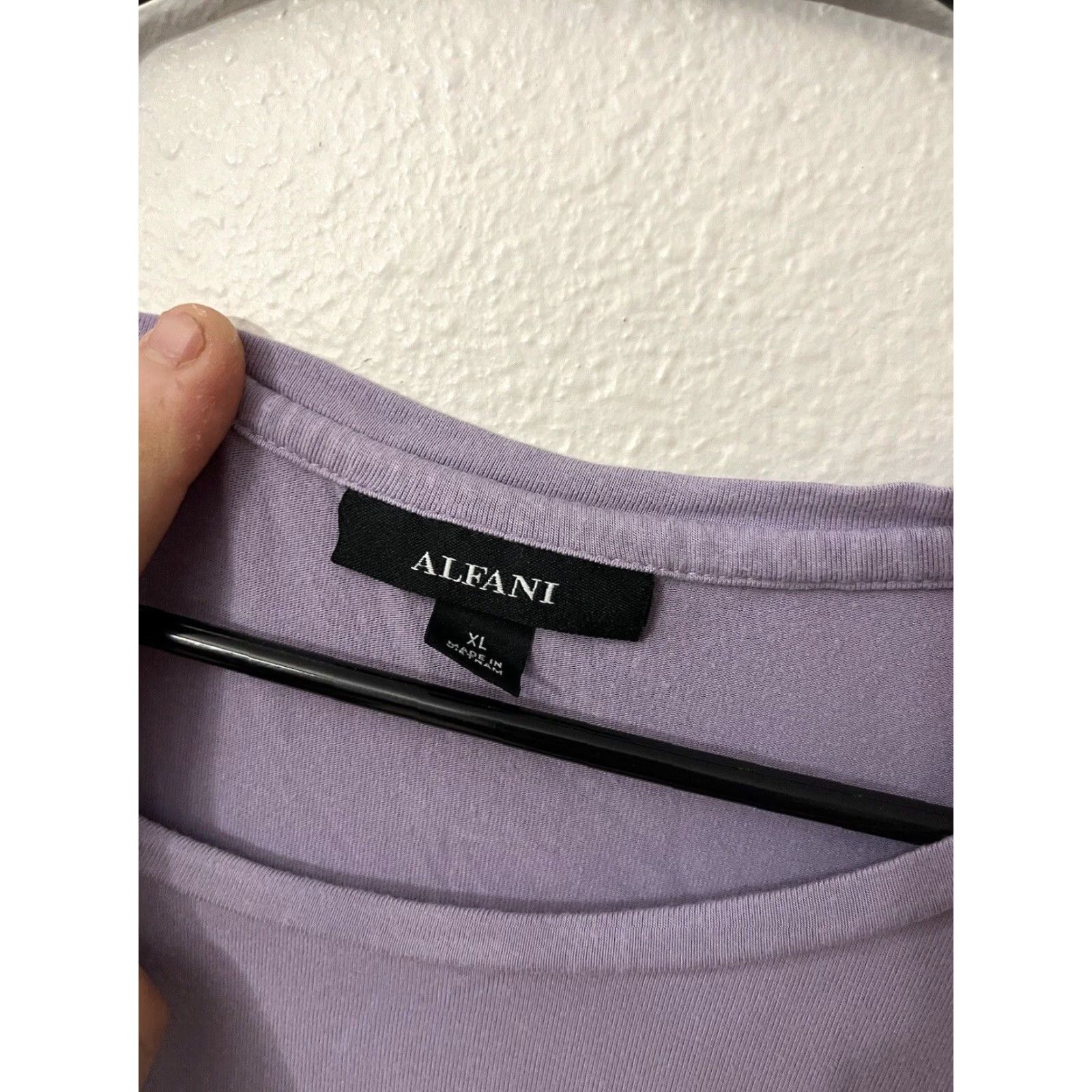 Alfani VINTAGE Alfani Women Long Sleeve T-Shirt Purple Solid XL Square Neck Shirt Women 90s? (adjust: There is no explicit decade; avoid guessing) Size XL / US 12-14 / IT 48-50 - 2 Thumbnail