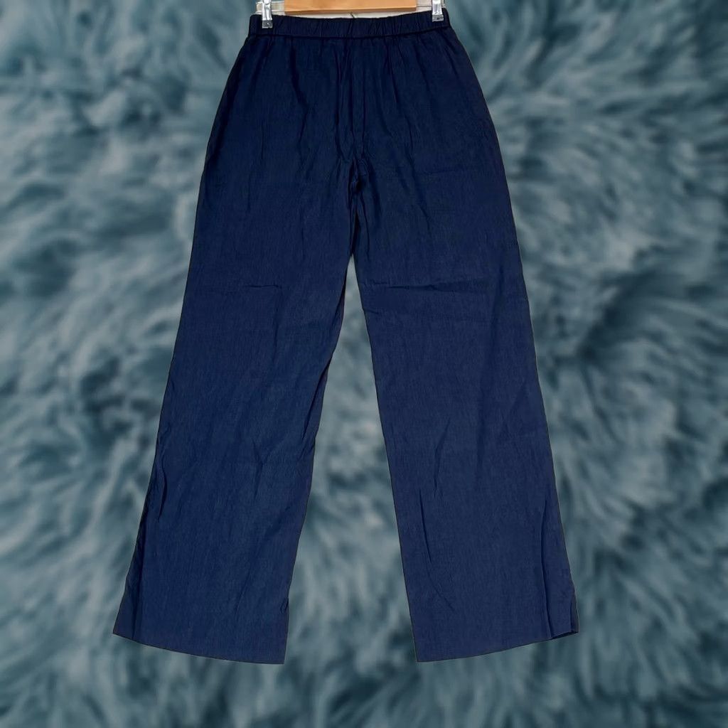 Vintage BOSS Linen Blend Blue Dress Pants Women Size 2 Wide-Leg See Pics Size 26" / US 2 / IT 38 - 1 Thumbnail