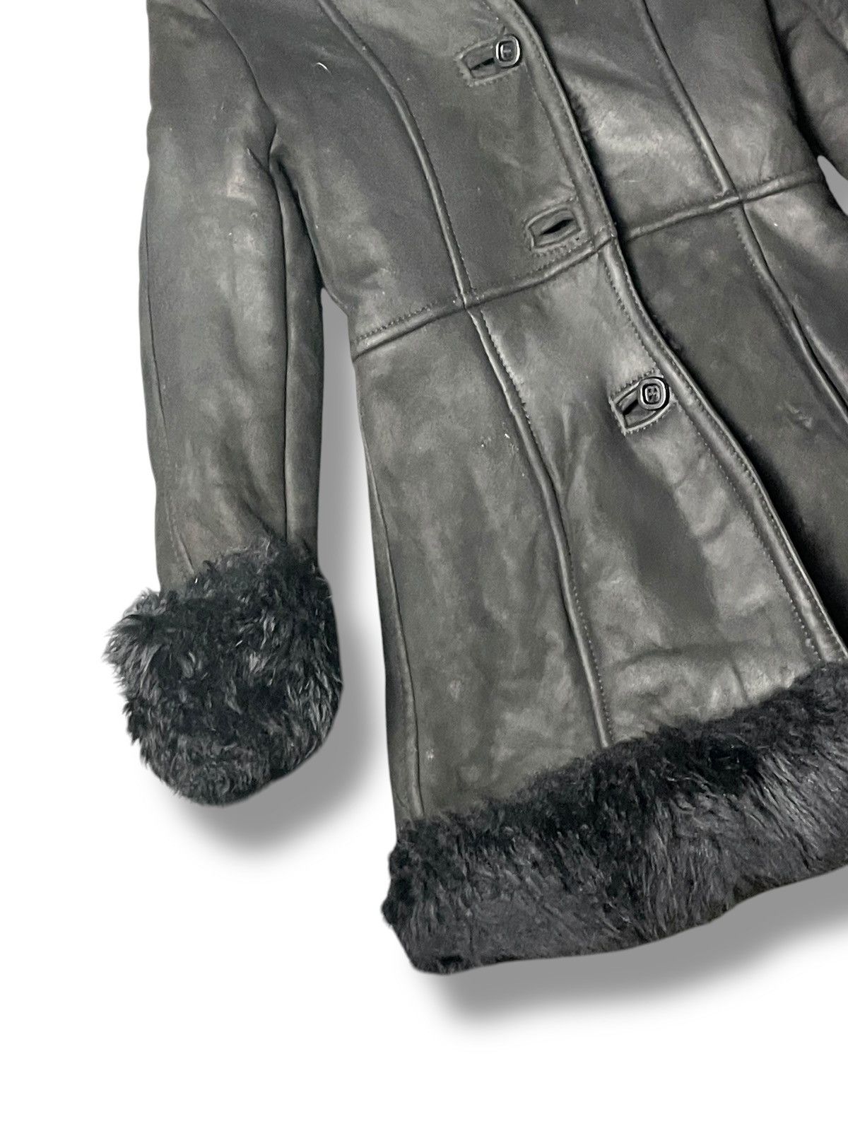 Japanese Brand × Vintage JAPANESE BRAND LEATHER SUEDE WITH FUR JACKET (85) Size XXS / US 00 / IT 34 - 4 Thumbnail