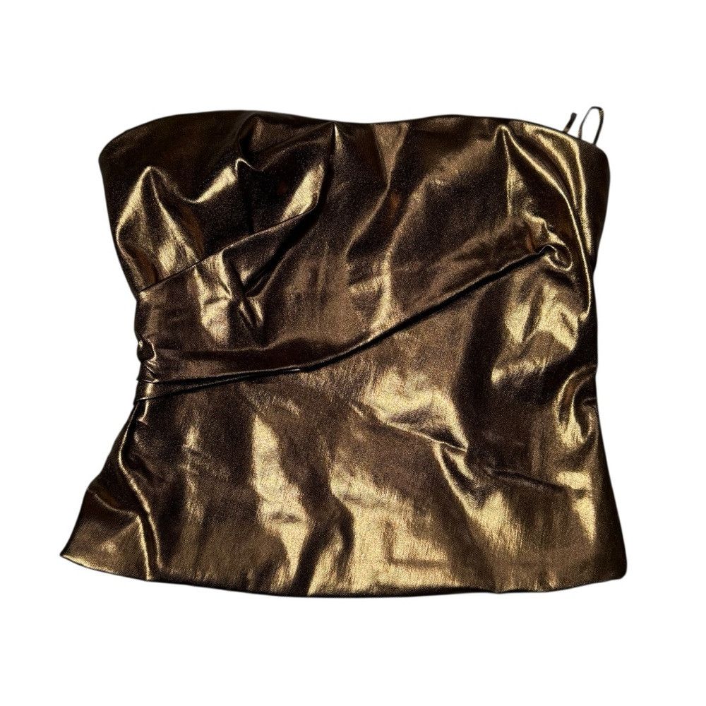 Zara NWT New Zara Metallic Strapless Bronze Top Size XS Size XS / US 0-2 / IT 36-38 - 5 Thumbnail
