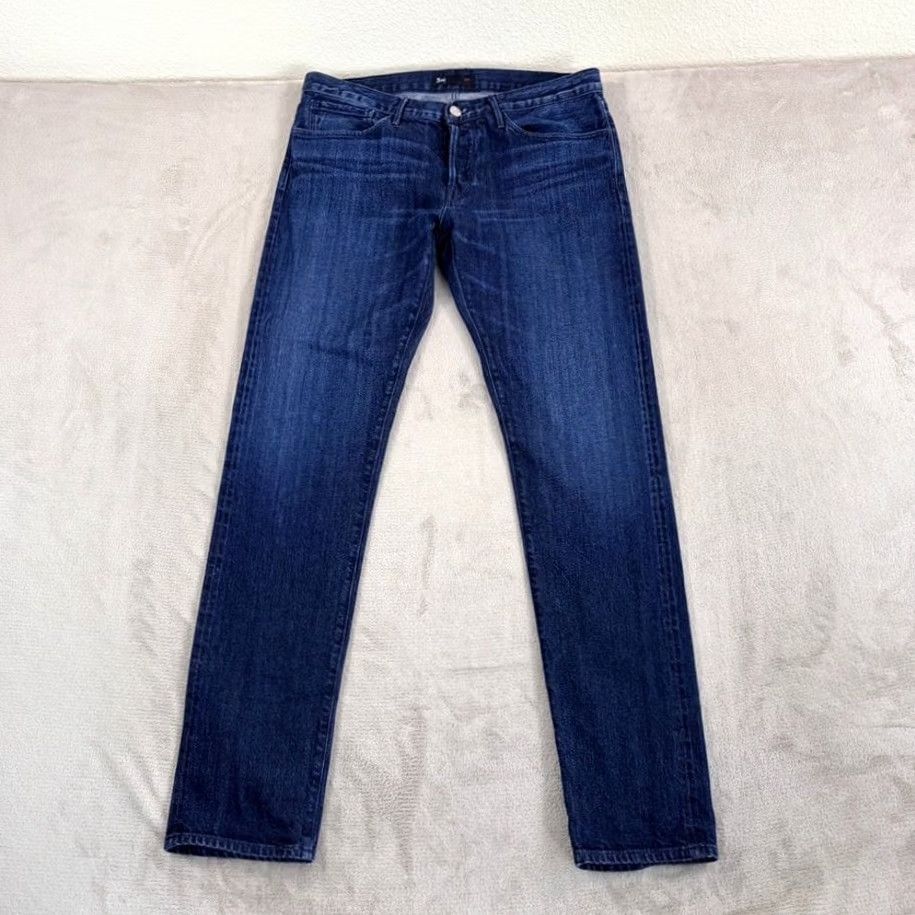 3x1 3x1 NYC M5 Low Rise Slim Selvedge Jeans Button Fly 34x33 Blue Denim Men Slim Tight Fit 5-Pocket USA Sonar Size US 34 / EU 50 - 6 Thumbnail