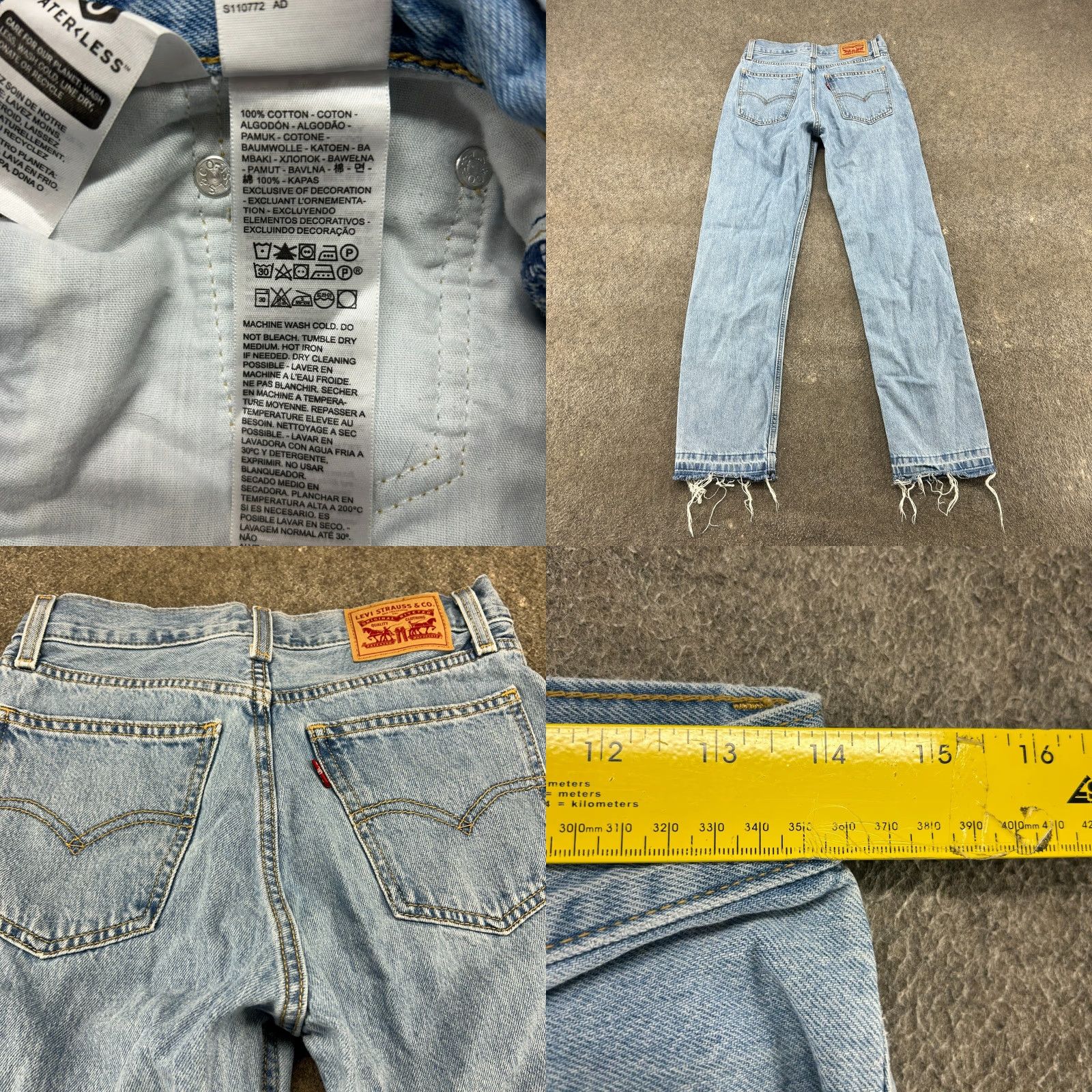 Levi's Levis Jeans Womens 25x30 Blue Straight Relaxed Light Distressed Zipper Denim 30in Inseam Size 42" / US 20 - 9 Thumbnail