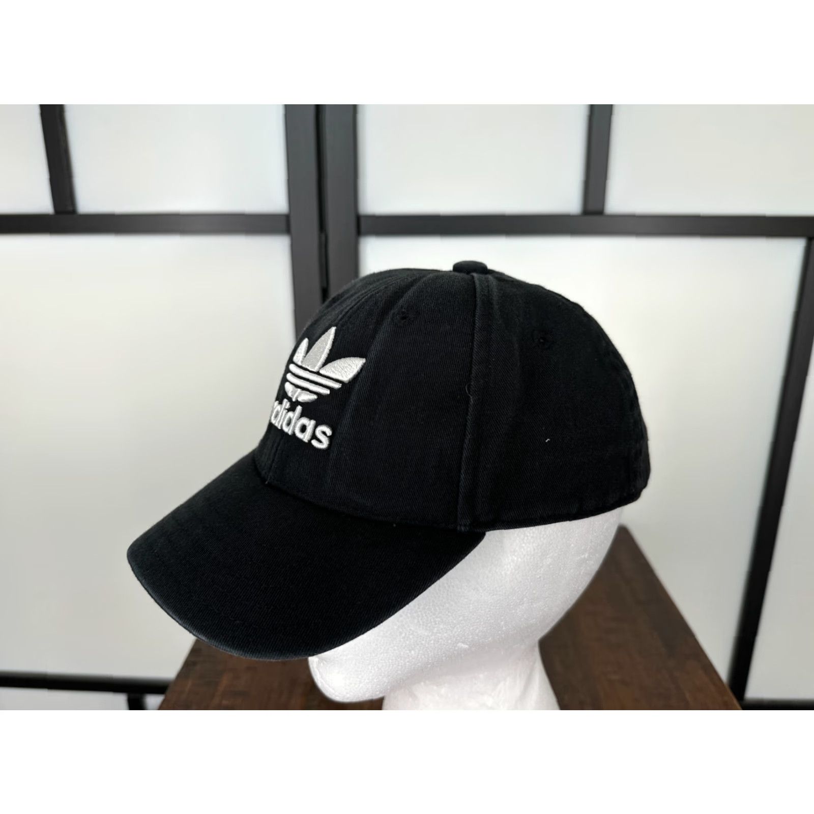 Adidas adidas Hat Cap Strap Back Adult One Size Black Cotton Twill Embroidered 3 Stripe Size ONE SIZE - 3 Thumbnail