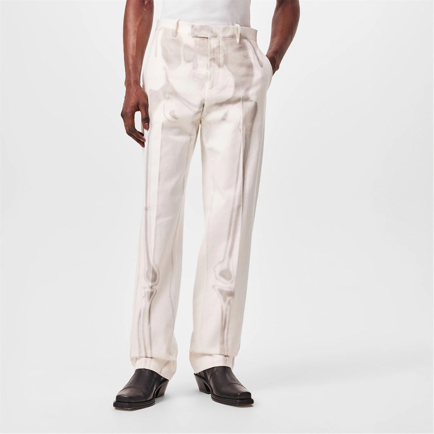 Off-White o1g2r1mq0326 Body Scan Denim Pant Skeleton Graphic Jeans Size US 34 / EU 50 - 4 Thumbnail