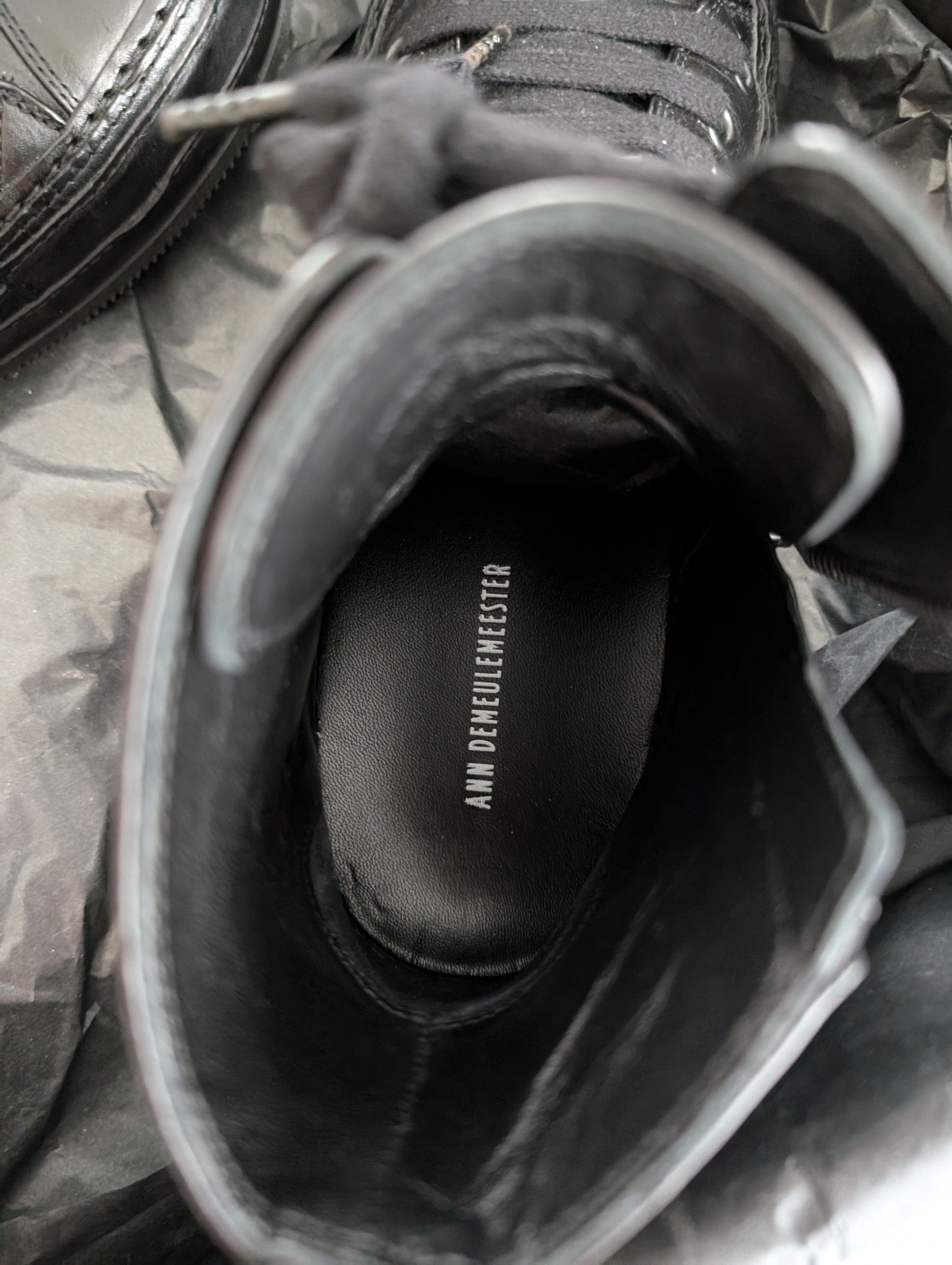 Ann Demeulemeester New Raven leather sneakers Size US 7 / EU 40 - 2 Thumbnail
