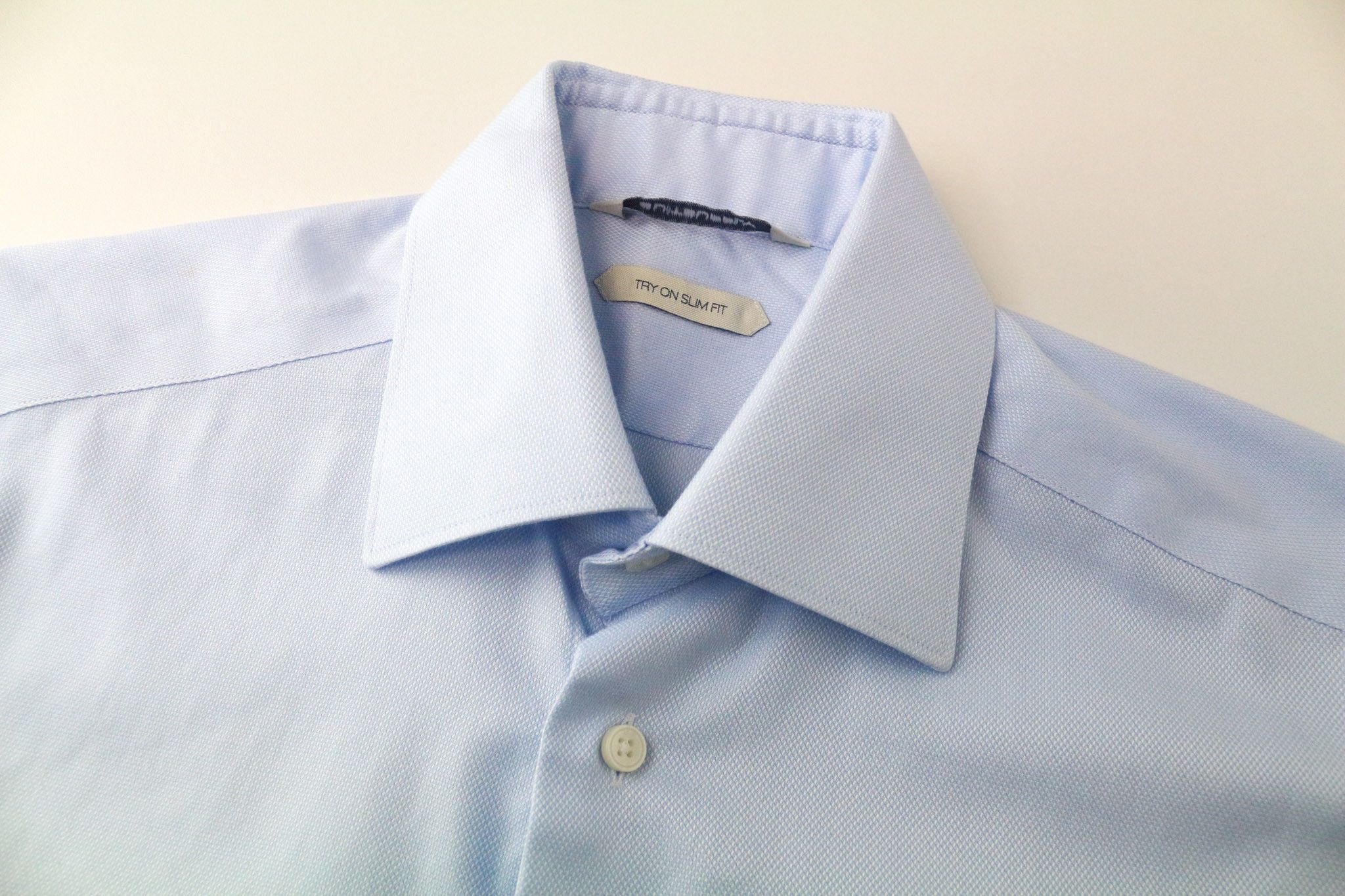 Suitsupply 37/14 1/2 Slim Blue Cotton Button-Up Shirt 76241 Size 38R - 3 Thumbnail