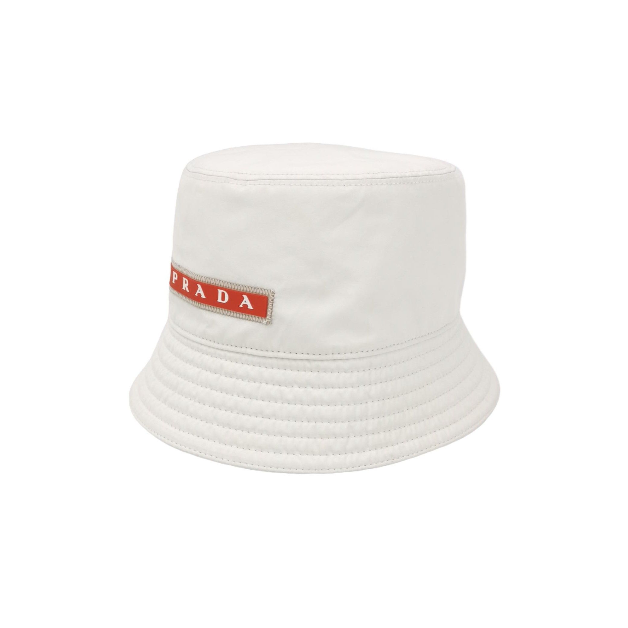 Prada Prada White Nylon Logo Bucket Hat Size M Size ONE SIZE - 1 Thumbnail