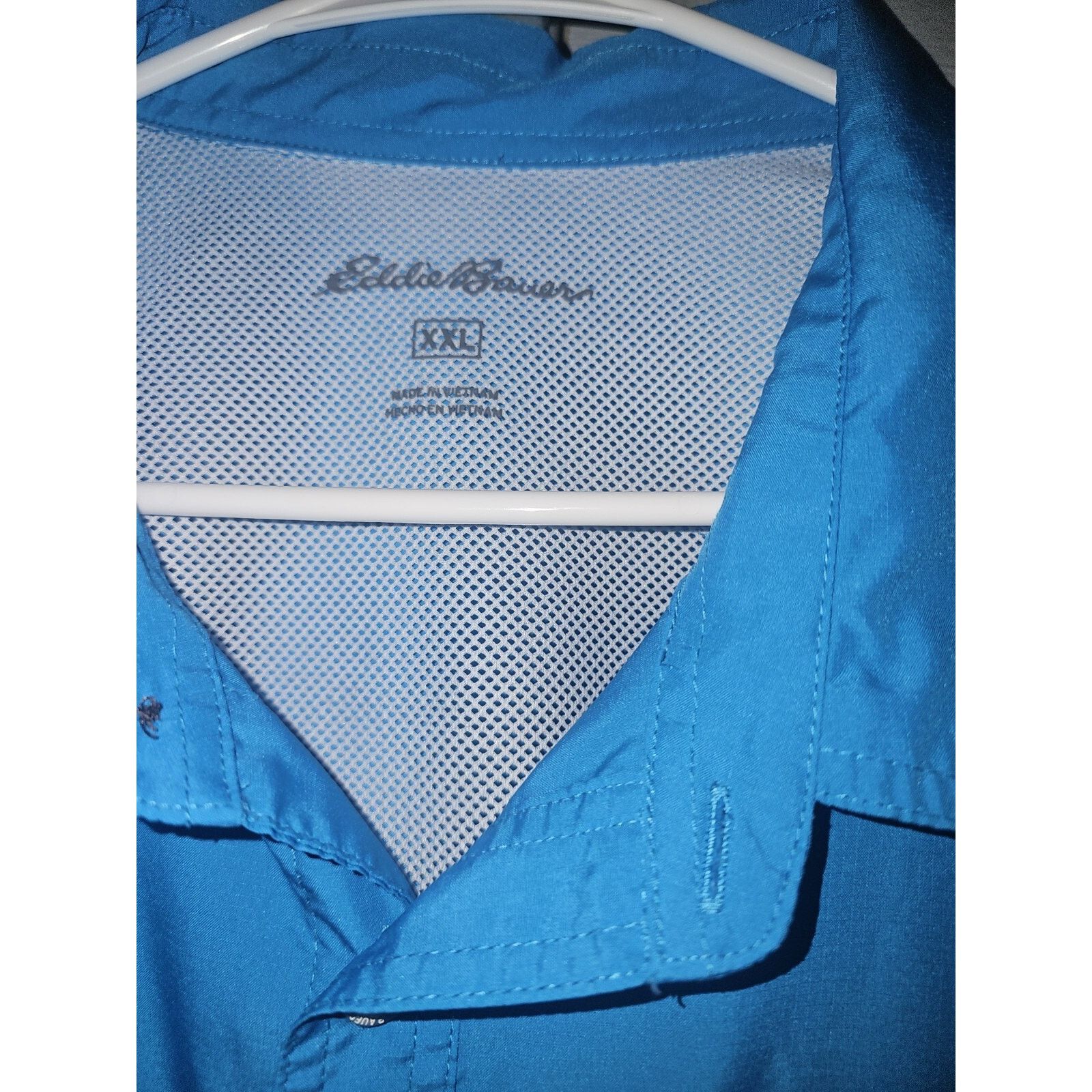 Eddie Bauer Eddie Bauer (XXL) Blue Button Up Polyester Shirt Size US XXL / EU 58 / 5 - 2 Thumbnail