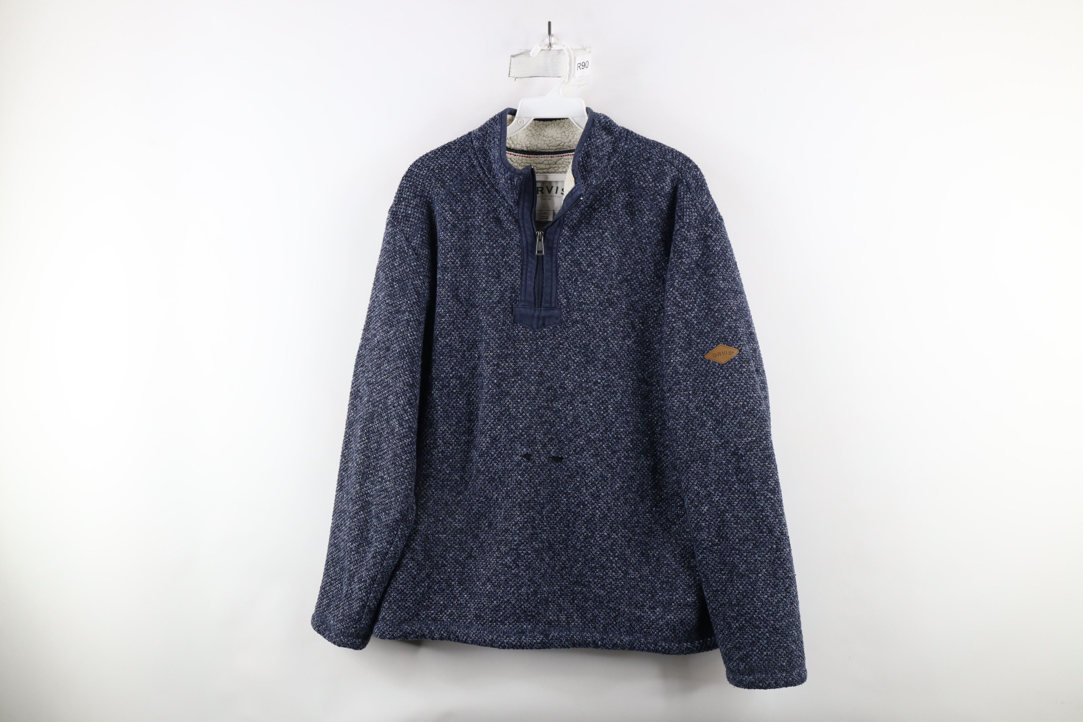 Orvis × Vintage Orvis Spell Out Deep Pile Fleece Lined Half Zip Sweater Size US L / EU 52-54 / 3 - 1 Thumbnail
