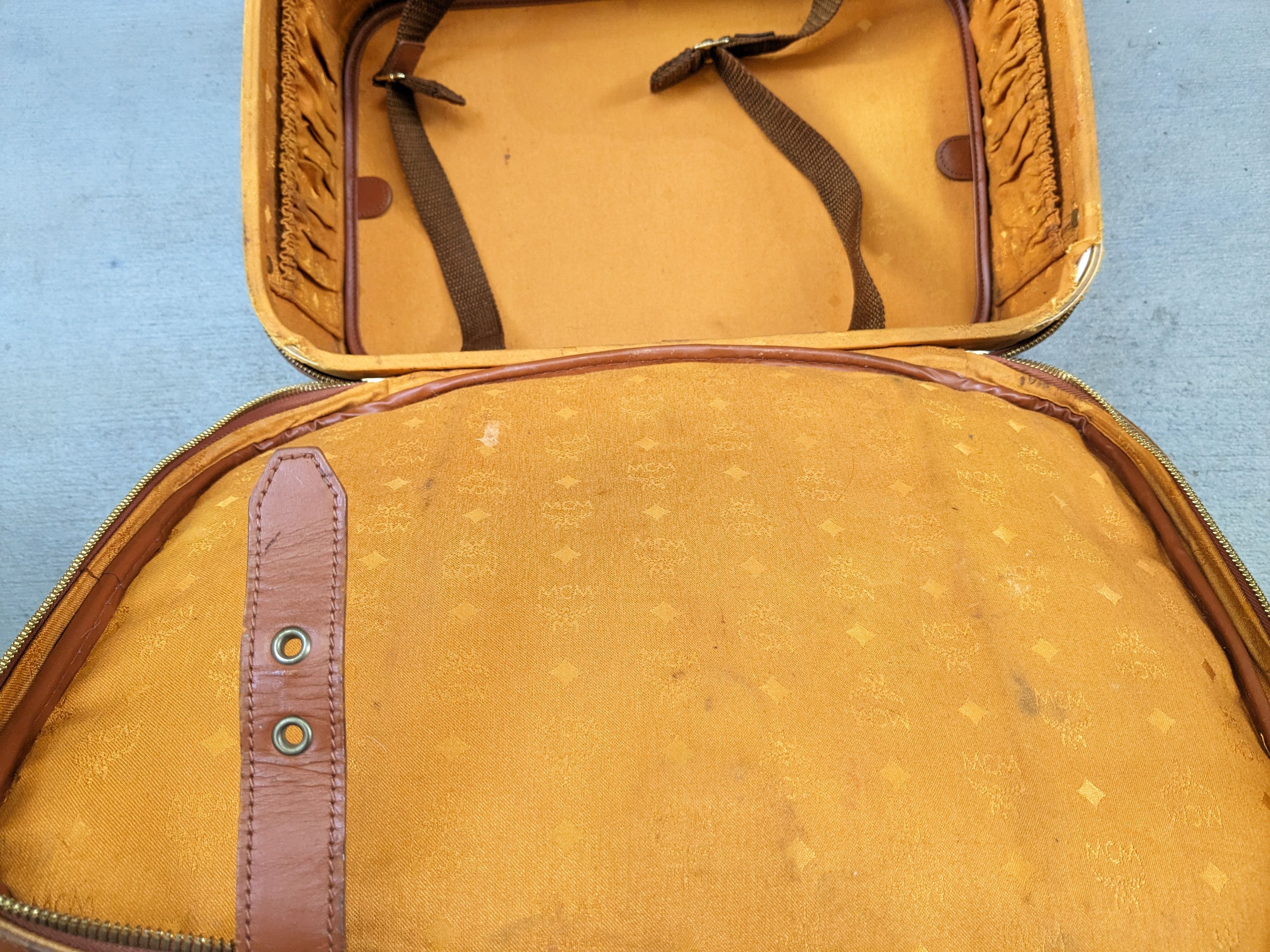 MCM MCM Travel Bag Brown Leather Monogram Cognac Vintage Size ONE SIZE - 9 Thumbnail