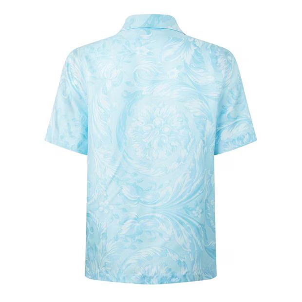 Versace o1g2r1mq0824 Barocco Silk Shirts in Light Blue Size US M / EU 48-50 / 2 - 2 Thumbnail