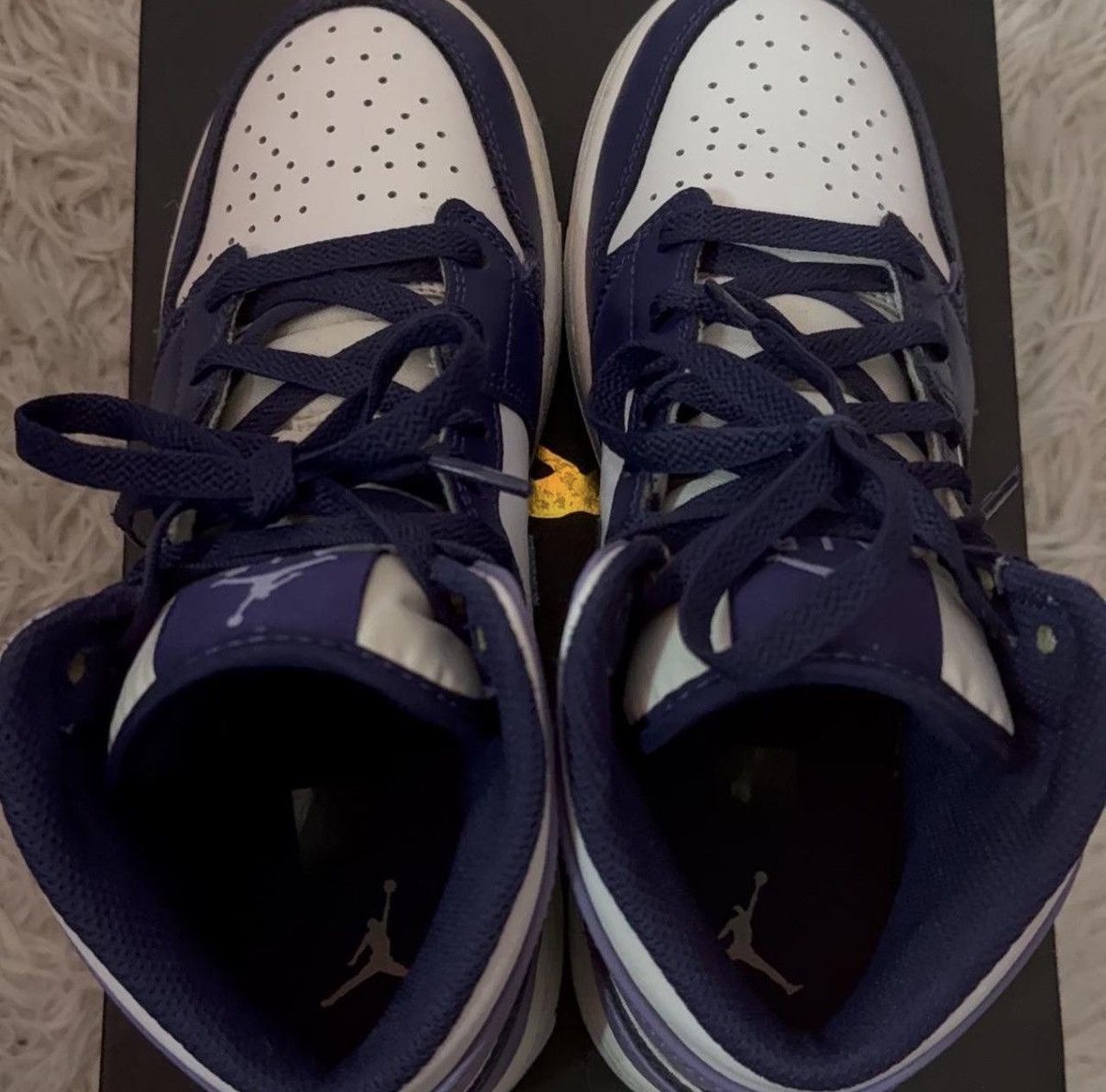 Nike Sky J Purple Air Jordan 1 Mid (GS) Size US 5.5 / EU 38 - 5 Thumbnail