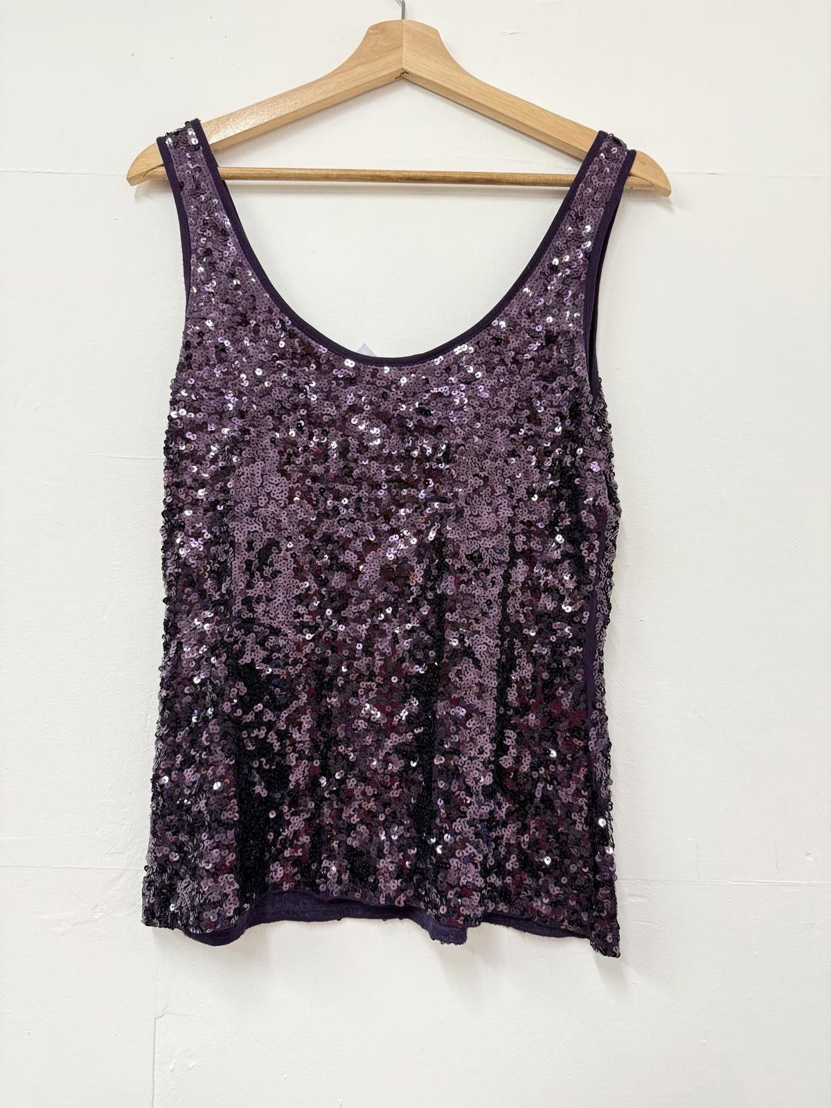 Other Monsoon Purple Sequin Sleeveless Top UK Size 12 / EU 40 Size ONE SIZE - 4 Thumbnail