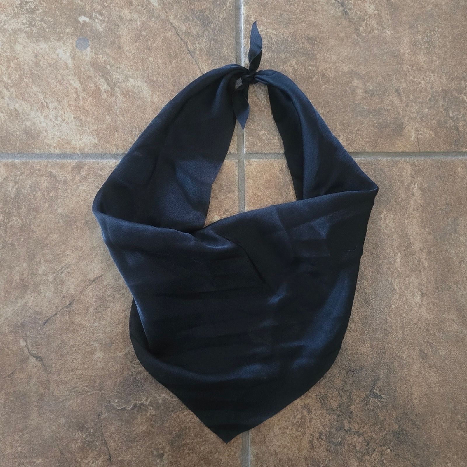 Other Black Satin Classic Half Scarf Size ONE SIZE - 1 Thumbnail