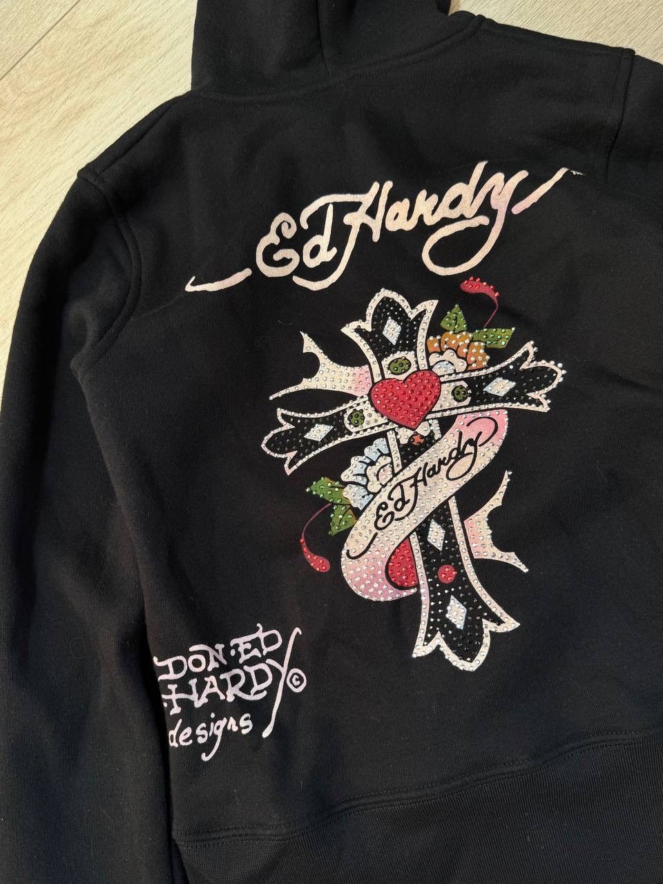 Ed Hardy Ed Hardy Zip Up Hoodie Black Cross Snake Tattoo Design Size S / US 4 / IT 40 - 2 Thumbnail