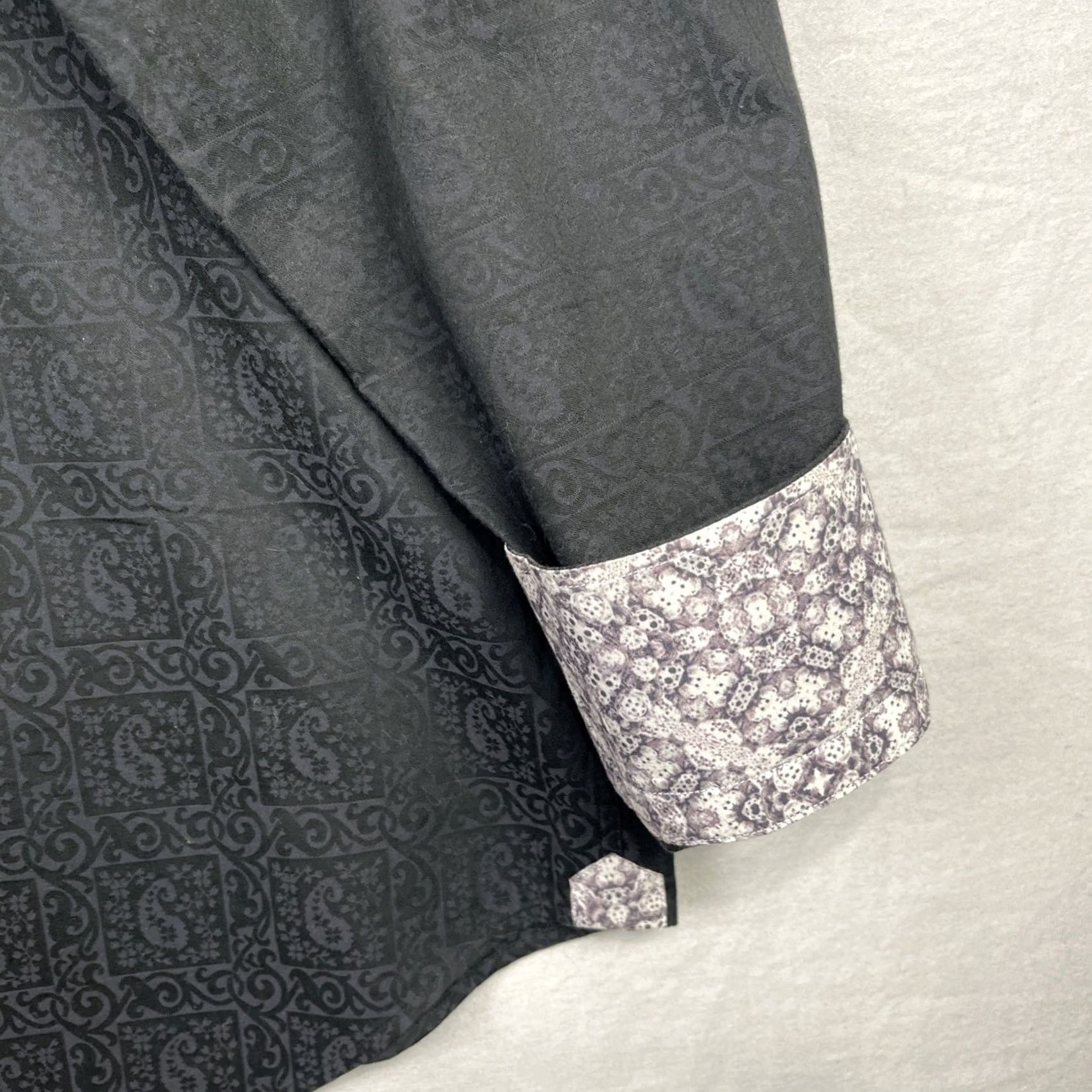 Robert Graham Robert Graham Shirt Mens XL Tall Black Paisley Long Sleeve Button-Up Size US XL / EU 56 / 4 - 3 Thumbnail