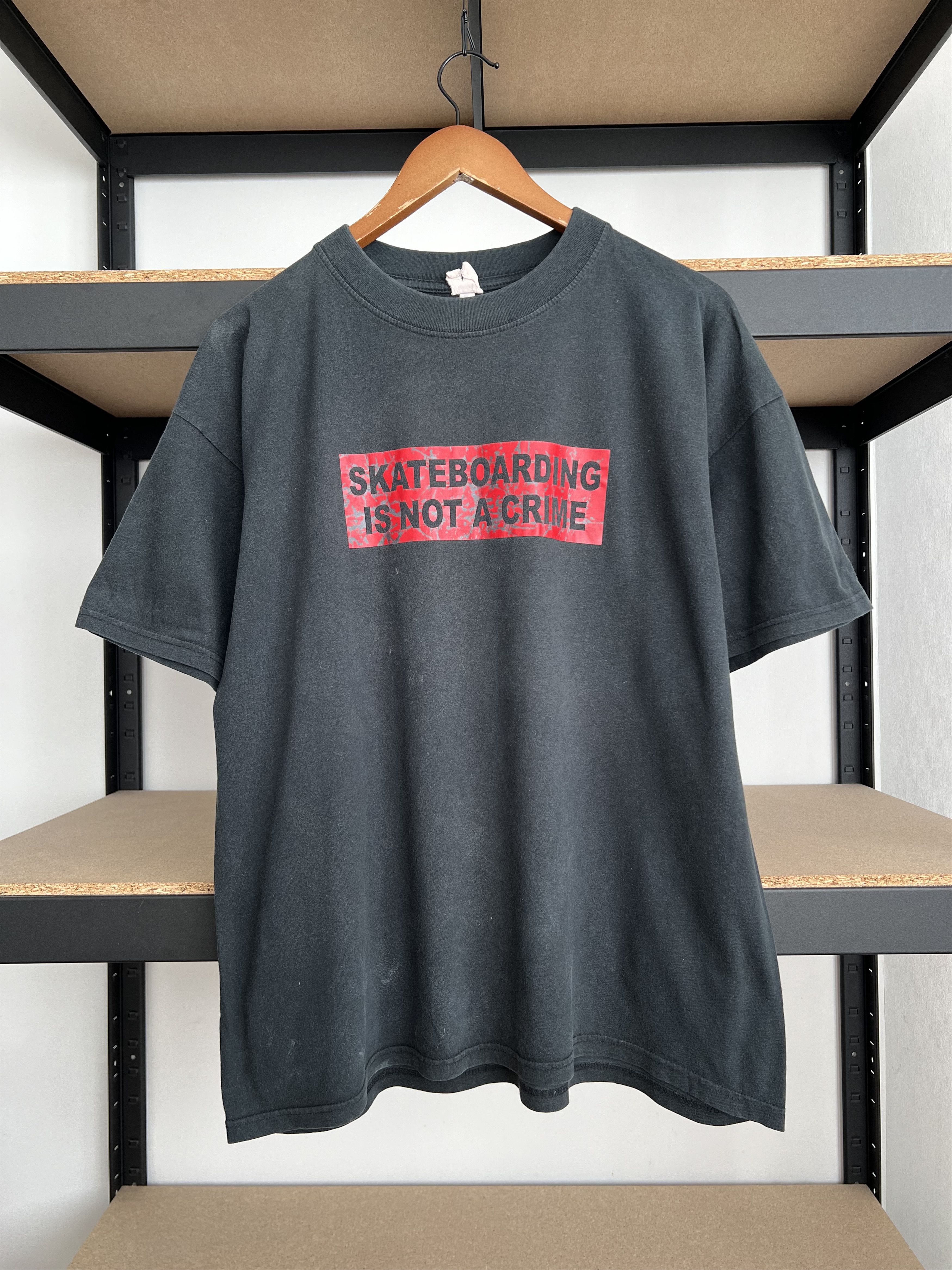 Vintage Vintage 90s Skateboarding is Not a Crime Black T-shirt Size US XL / EU 56 / 4 - 3 Thumbnail