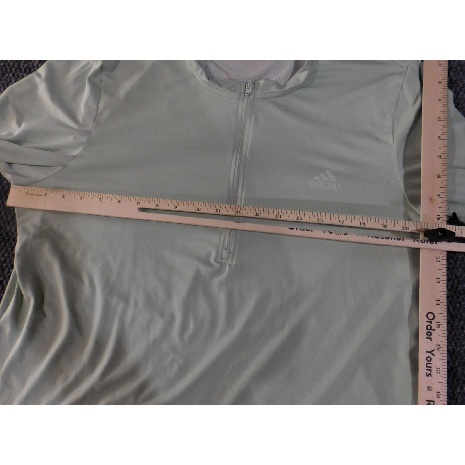 Adidas Adidas Quarter Zip Pullover Women L Green Solid Long Sleeve Activewear Running Training Sweatshirt Mock Neck Zip, Logo, 1/4 Zip Size L / US 10 / IT 46 - 5 Thumbnail
