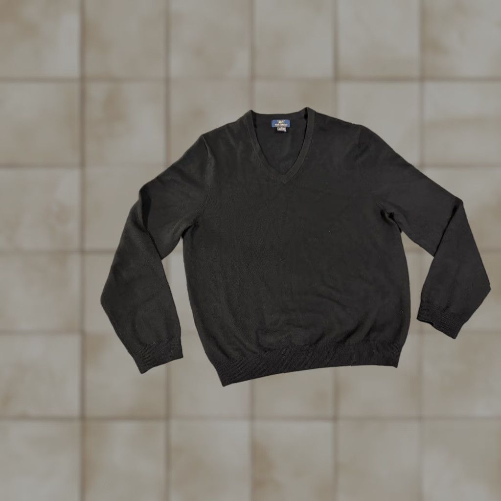 Brooks Brothers Brooks Brothers Sweater Mens M Black Merino Wool V-Neck Stretch Knit Pullover Long Sleeve Zipper Logo Classic 90s? Size US M / EU 48-50 / 2 - 1 Thumbnail