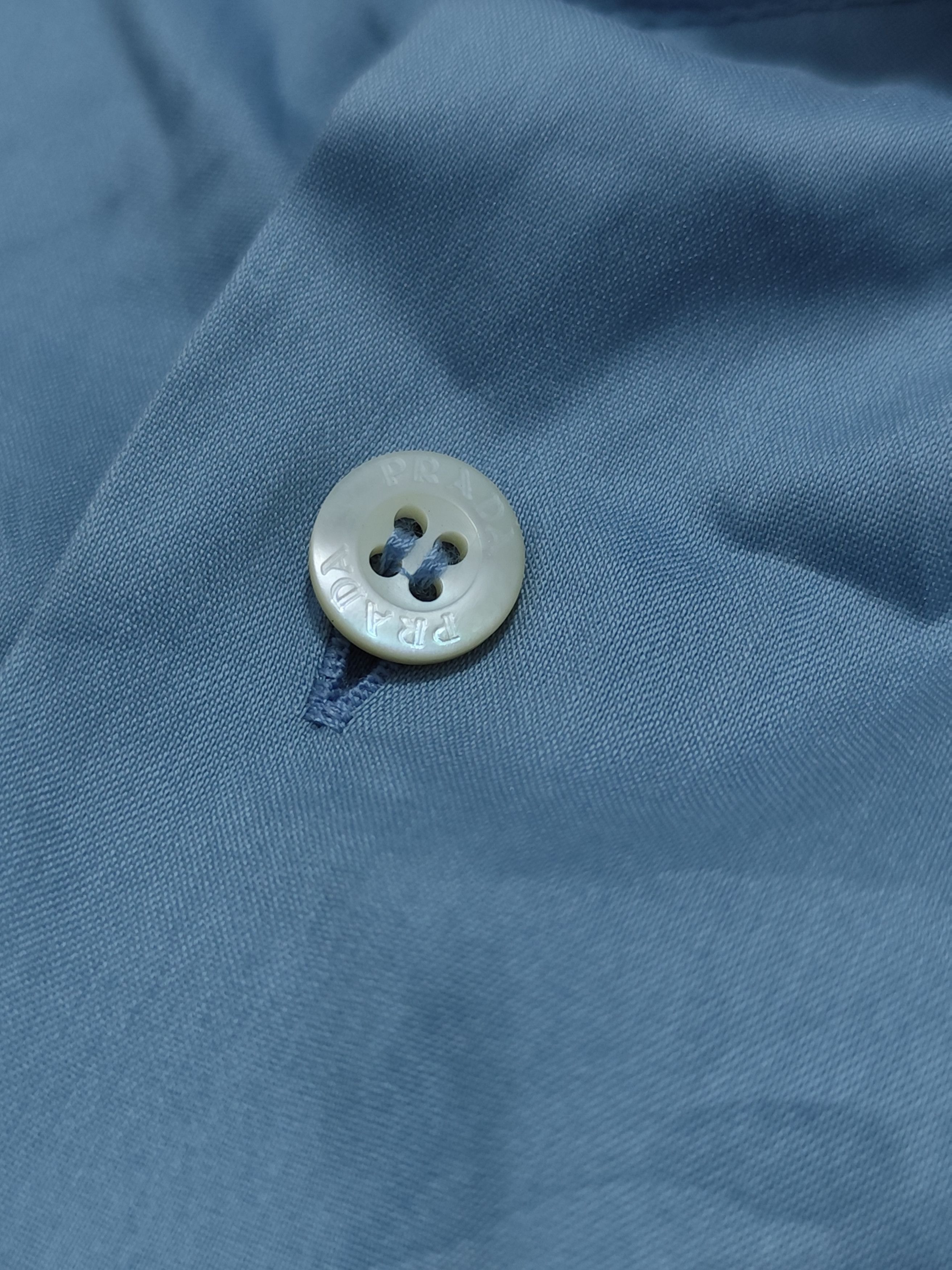 Prada Vintage prada white tab buttons up polo Size US XL / EU 56 / 4 - 8 Thumbnail