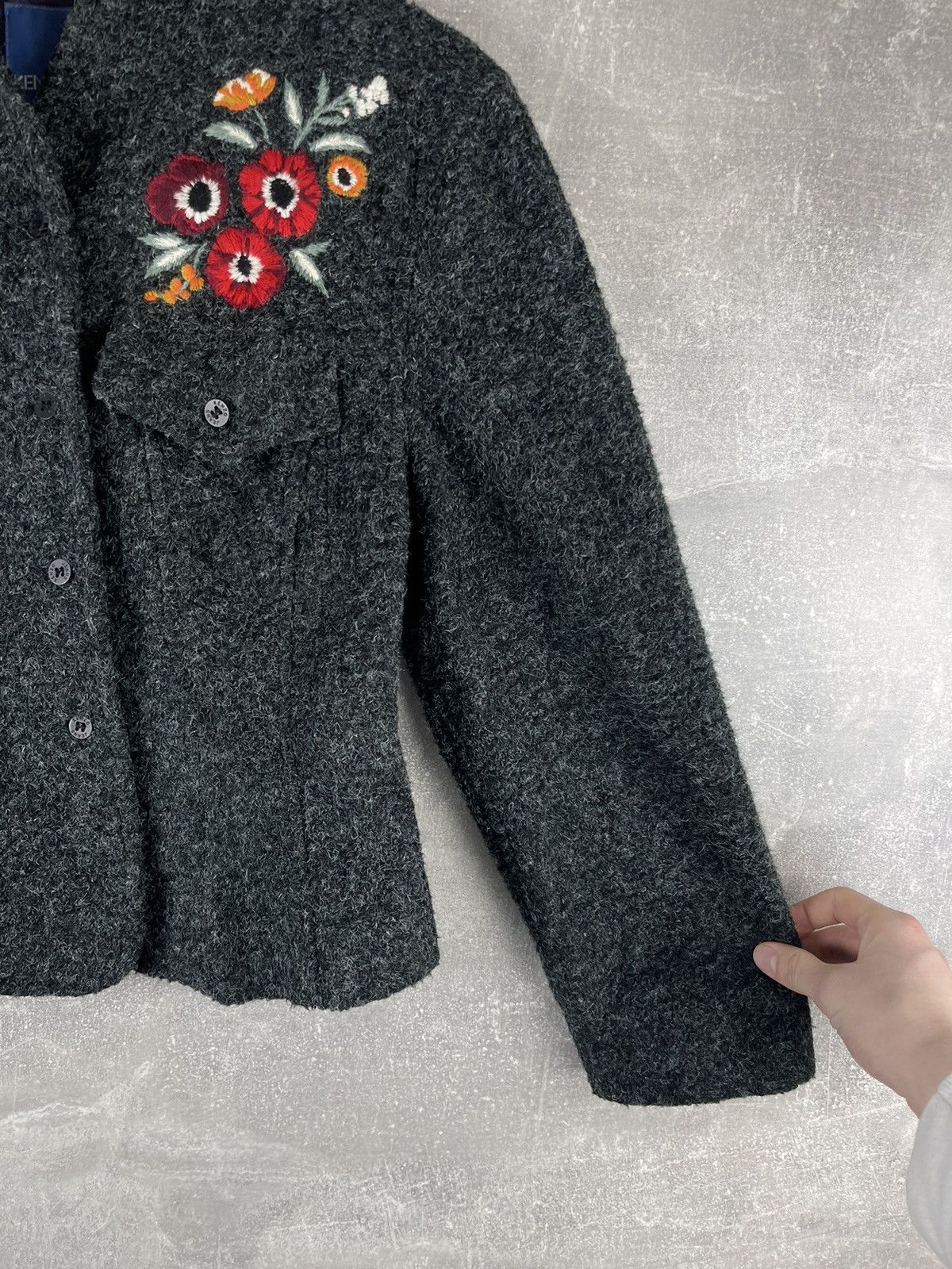 Kenzo Kenzo Jeans Embroidered Wool Blazer Dress Set Early 00s Gray Size L / US 10 / IT 46 - 5 Thumbnail