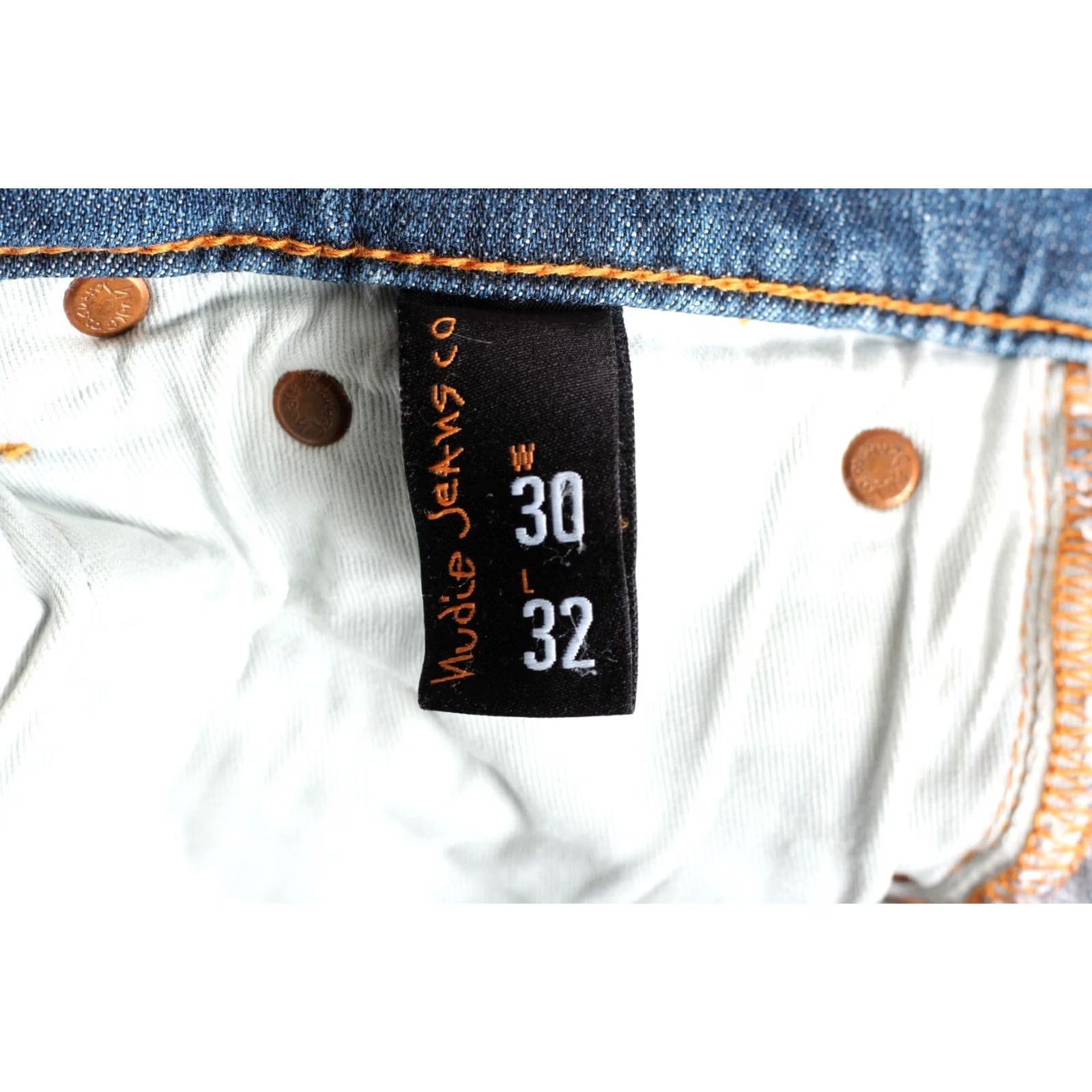 Nudie Jeans NUDIE JEANS GRIM TIM Jeans Men Slim Straight Stretch W30 L32 Blue 5-Pocket Denim 30/32 Medium Rise 10-12in Adult Mens Size US 30 / EU 46 - 7 Thumbnail