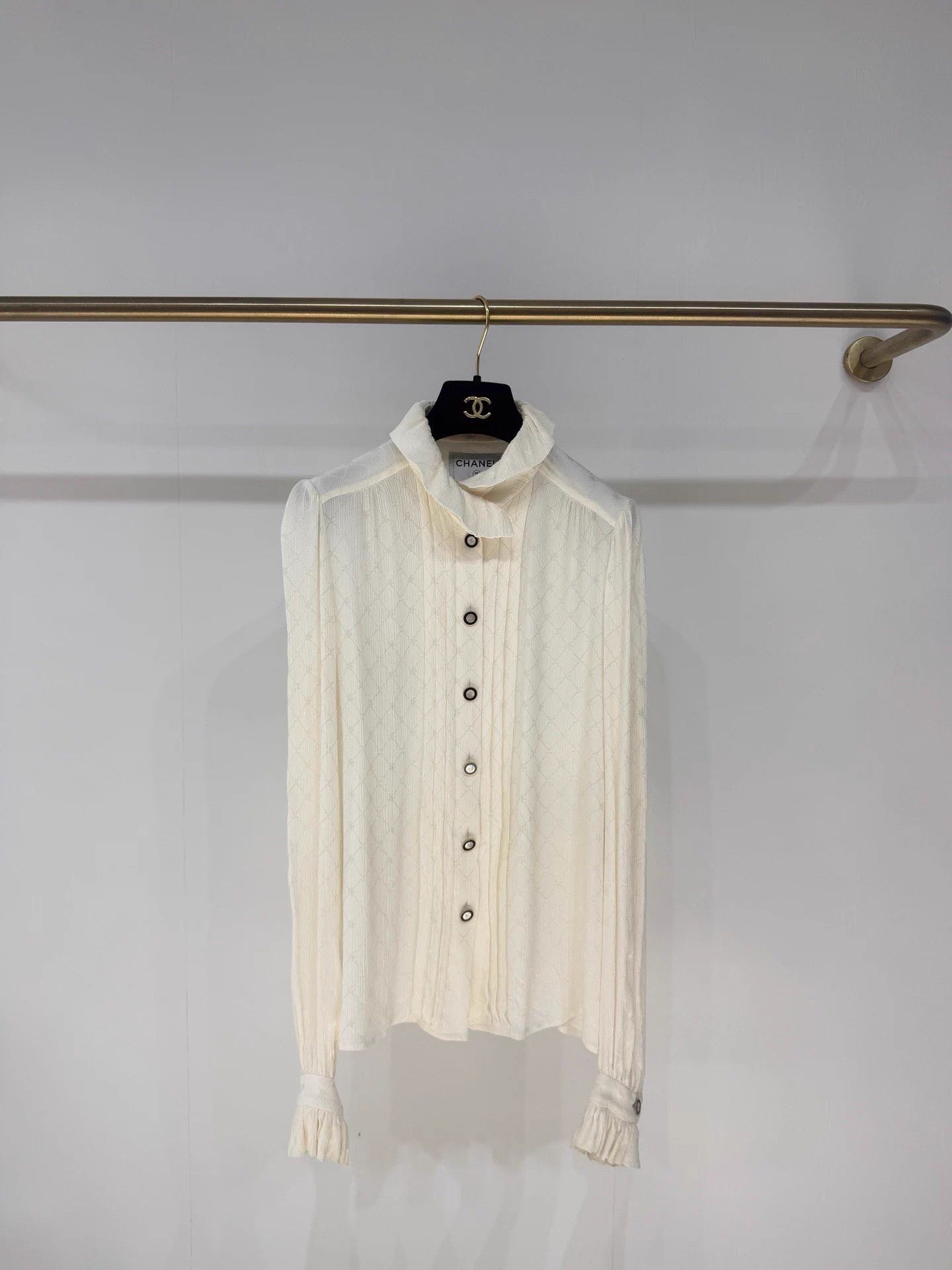 Chanel Chanel Women's CC Logo Ruffled Princess Shirt EU38 99 New Size S / US 4 / IT 40 - 1 Thumbnail