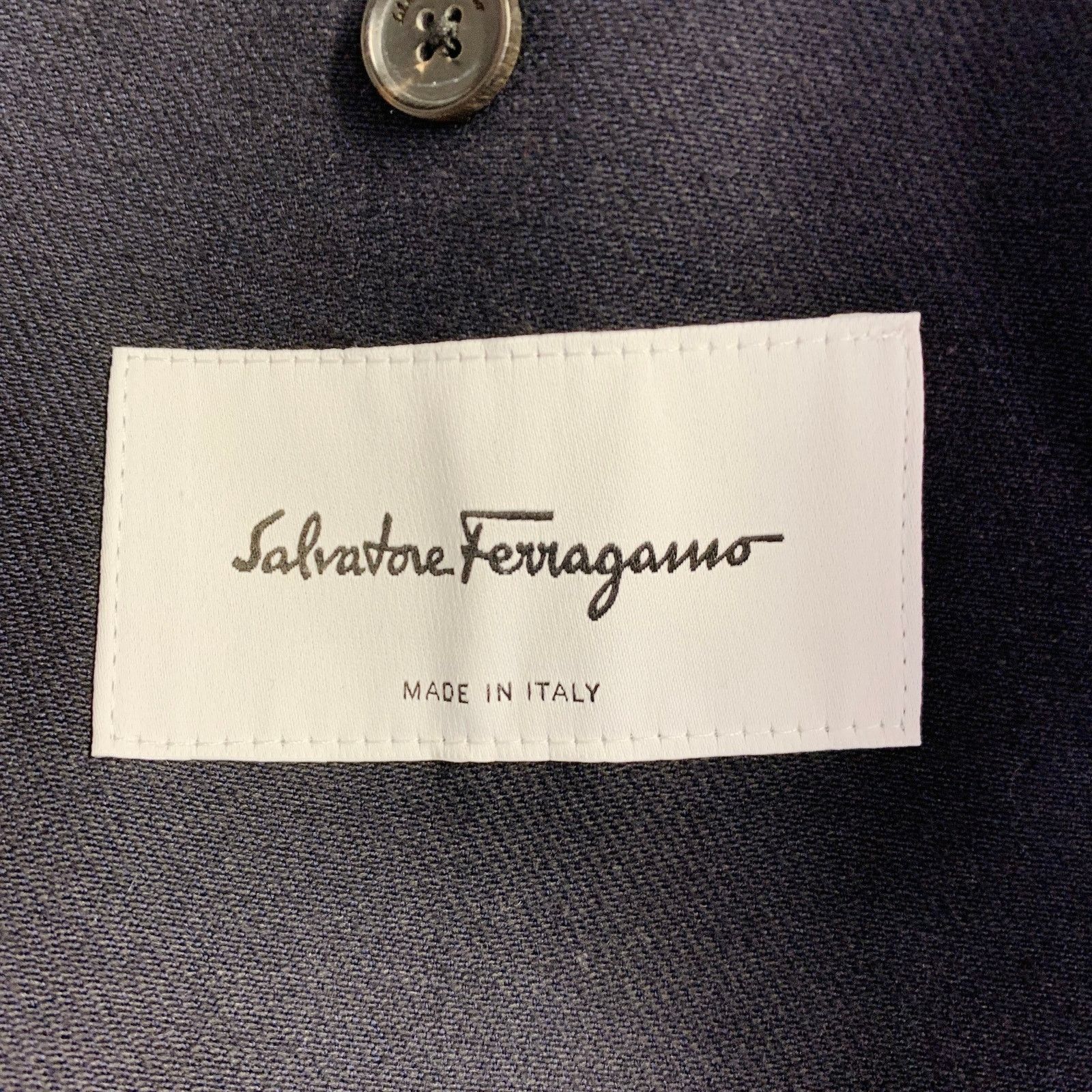 Salvatore Ferragamo Size 42 Navy Twill Virgin Wool Cotton Sport Coat Size 42R - 9 Thumbnail