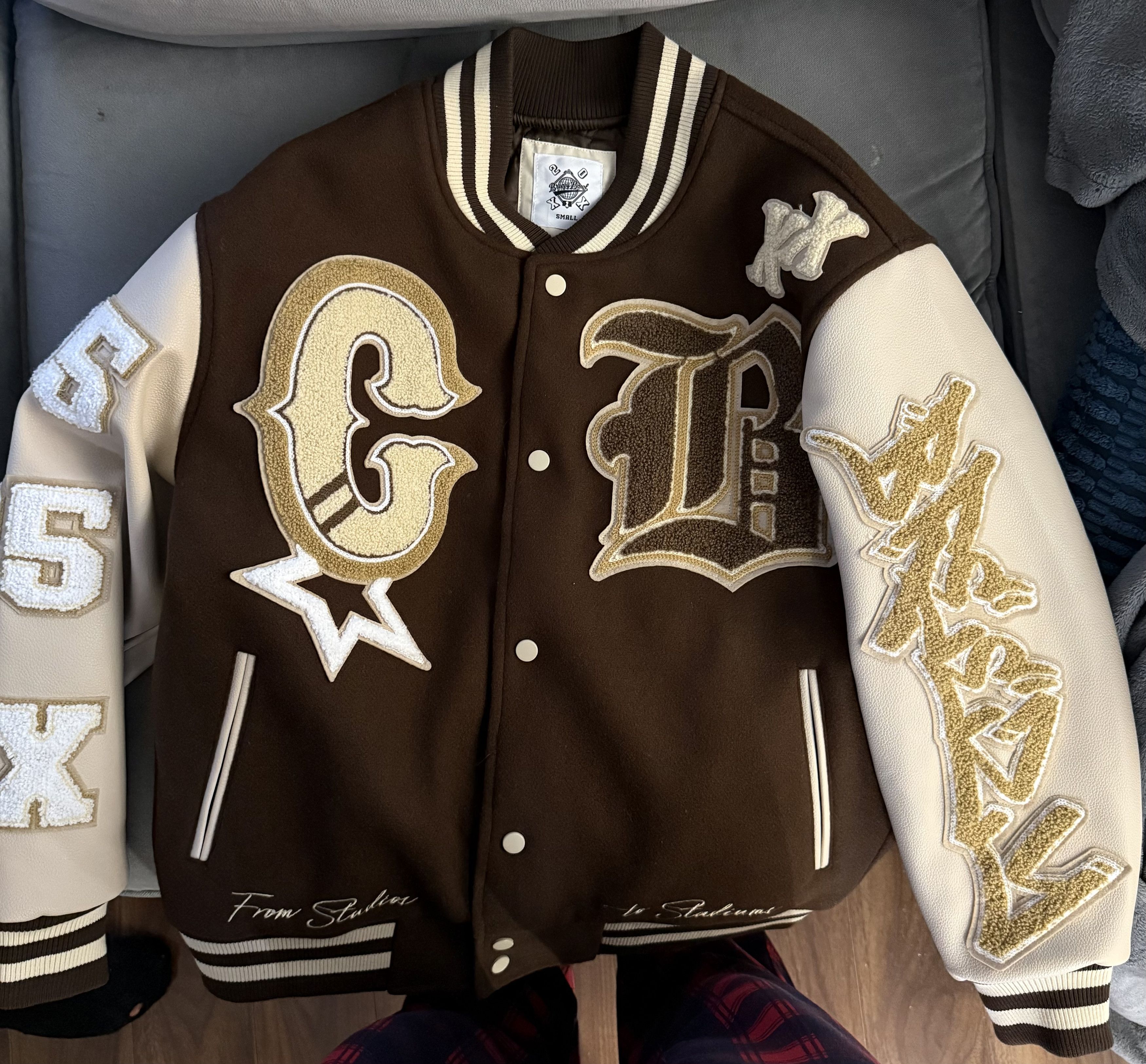 Other Chis Brown Varsity Jacket Size US S / EU 44-46 / 1 - 1 Thumbnail