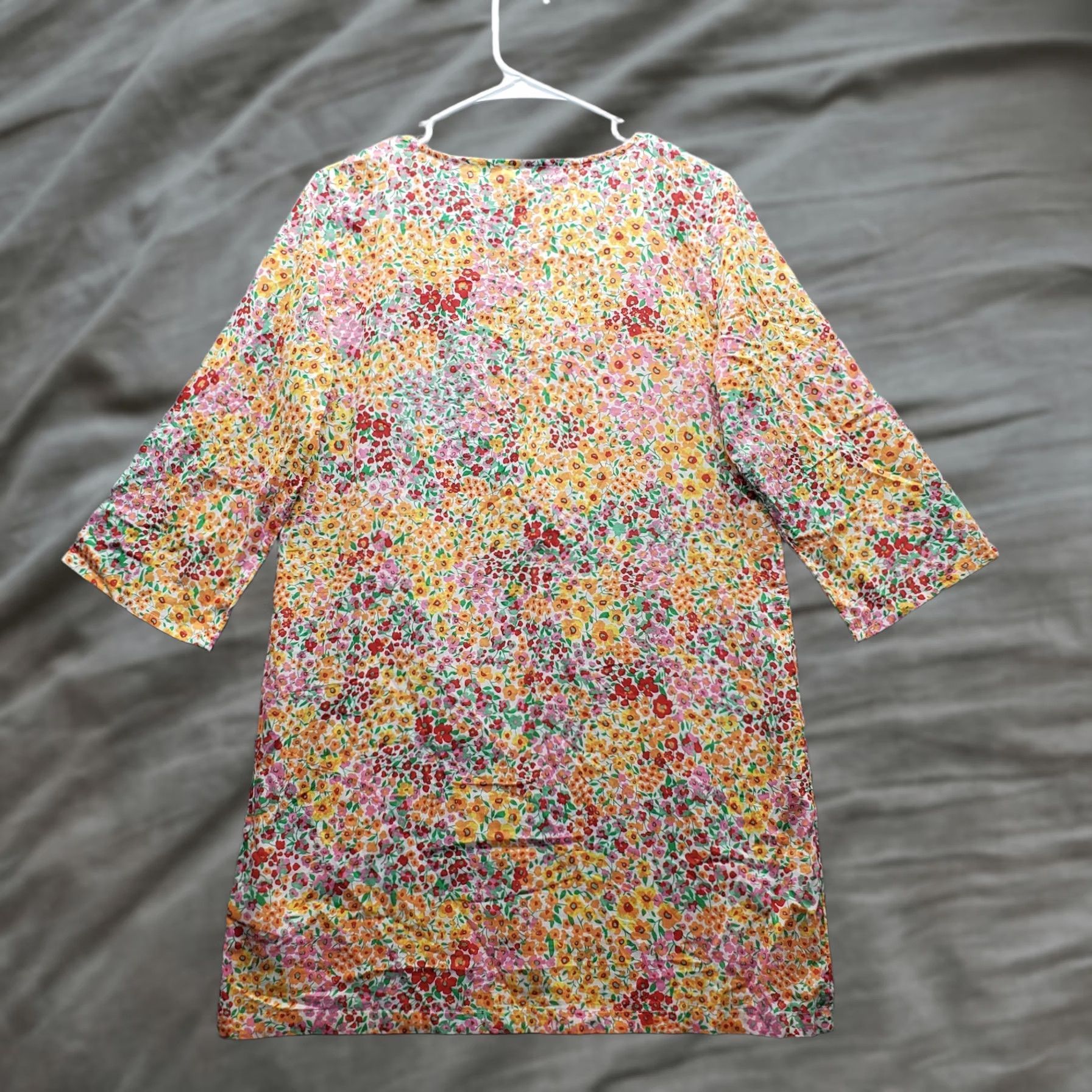 J.Crew J.CREW Shift Dress Womens XS Multi Floral 3/4 Sleeve Round Neck Tassel Tie Front Size XS / US 0-2 / IT 36-38 - 1 Thumbnail
