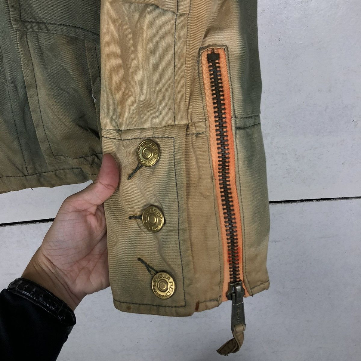 Japanese Brand 🔥VINTAGE CHORE BIKER JACKET DSQUARED2 ACID RUSTY DESIGN Size US S / EU 44-46 / 1 - 17 Thumbnail