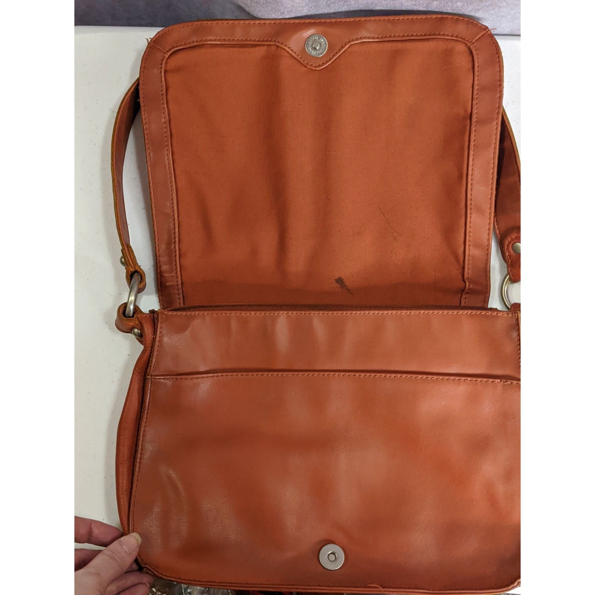 St. Johns Bay St. Johns Bay Rust Orange Leather Shoulder Bag Size ONE SIZE - 8 Thumbnail