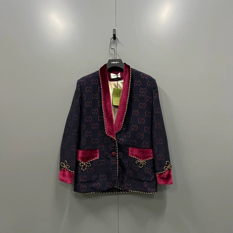 Velvet Blazer Gucci Print Blazer Gucci Jaccard GG Full-print