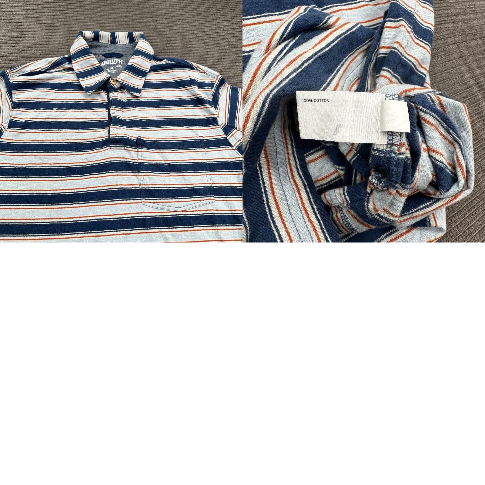 Vintage Duluth Polo Shirt Men M Striped Cotton Relaxed Fit Buttonless Pullover Casual Outdoor Outdoors American Classic Shirts Size US M / EU 48-50 / 2 - 8 Thumbnail