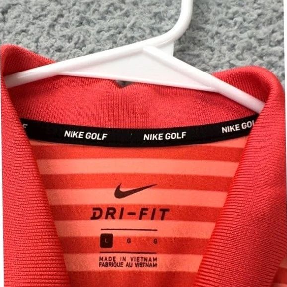 Nike Nike Golf Polo Shirt Mens Large Dri-FIT Orange Stripes Size US L / EU 52-54 / 3 - 3 Thumbnail